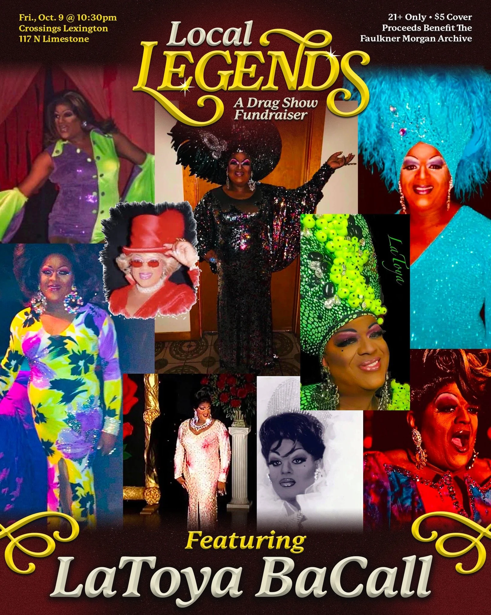 Introducing one of our featured performers, the legendary LaToya BaCall! ⭐️

In the mid 1970&rsquo;s, LaToya met her drag mother, Gloria BaCall while attending Morehead State University (great school name). She was introduced to drag on the Driftwood