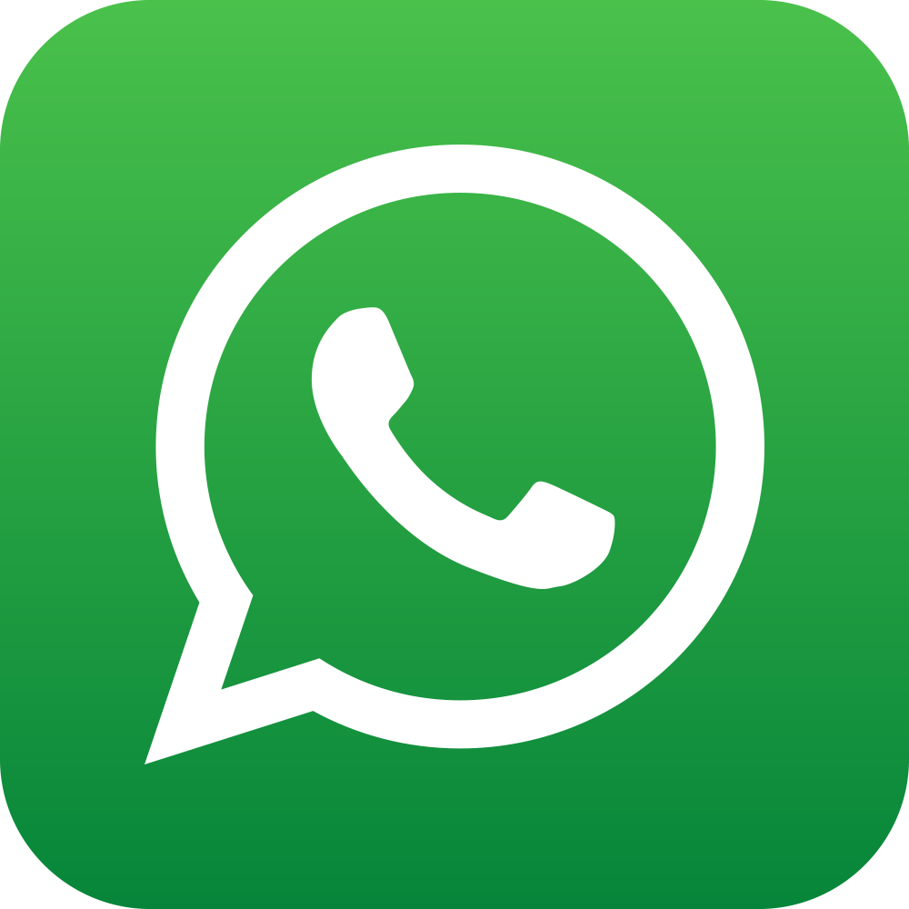 Green background with white WhatsApp logo featuring a speech bubble with a telephone handset inside.