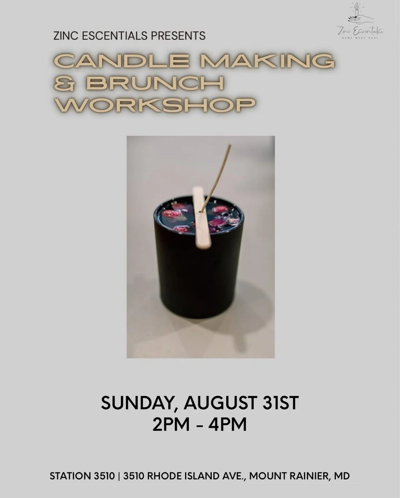 Zinc Escentials - Candle Making Workshop and Brunch
