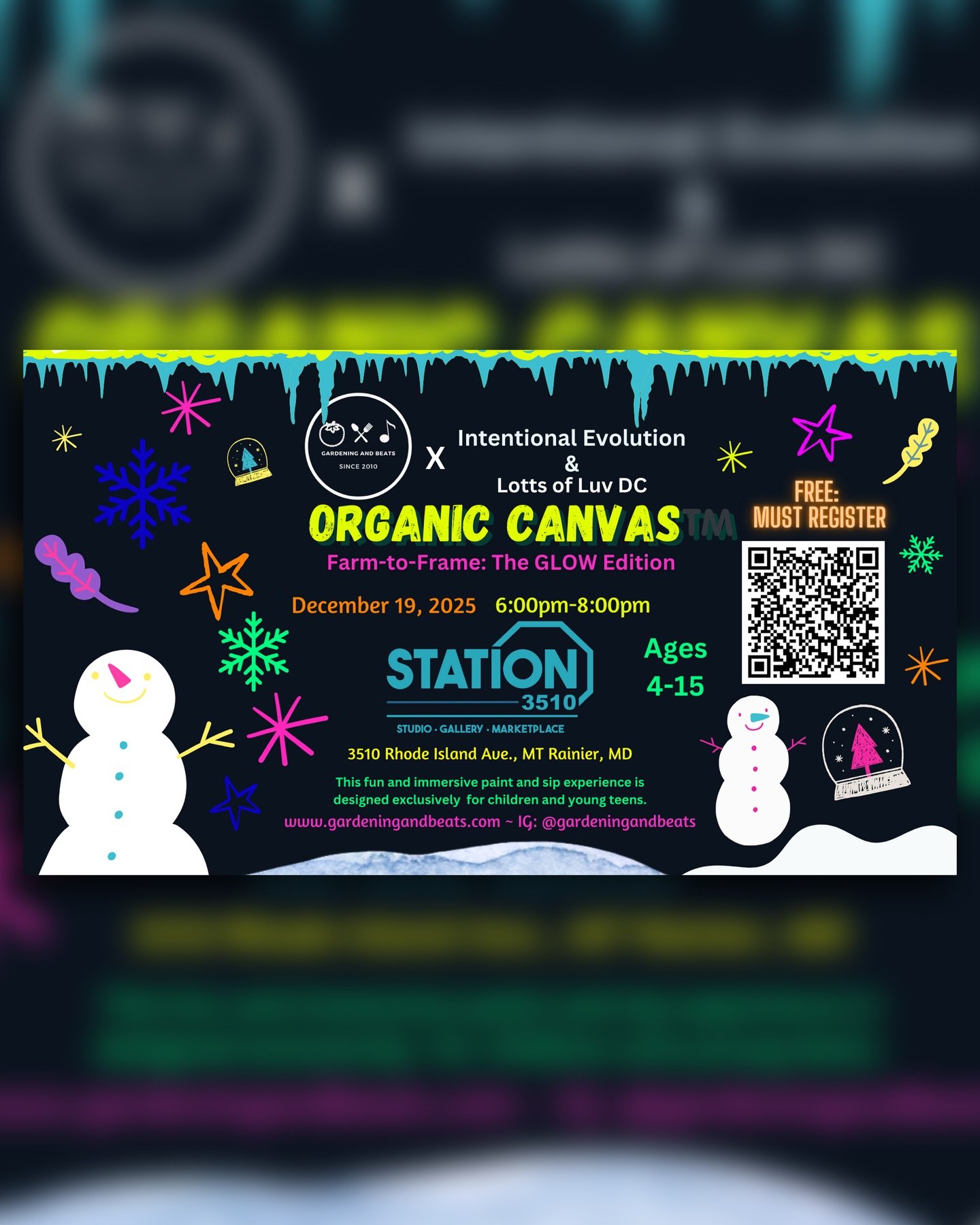 Get ready to glow up your creativity with Organic Canvas&trade;: The GLOW Edition by @gardeningandbeats - where art meets vibes IRL!

Let&rsquo;s end the year GLOWING!

Join us for the final Organic Canvas&trade; of the year - a one-of-a-kind glow-in