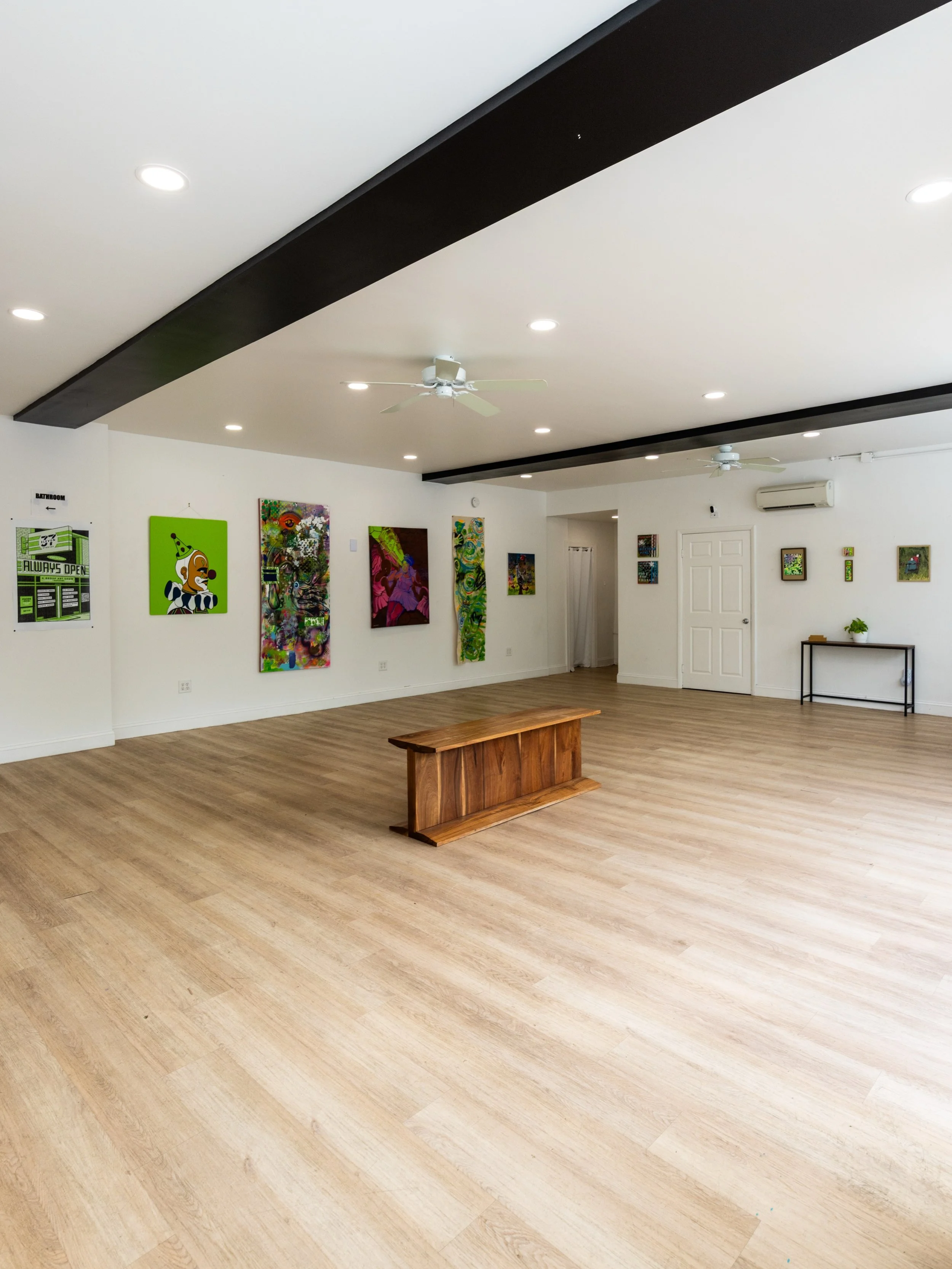 Here&rsquo;s a good look at our current exhibit, titled &ldquo;Always Open&rdquo; by the amazing artists from @3711studios. 

About the exhibit:
Always open is a group exhibition by ten artists working out of 3711 Studios, united by a single constrai