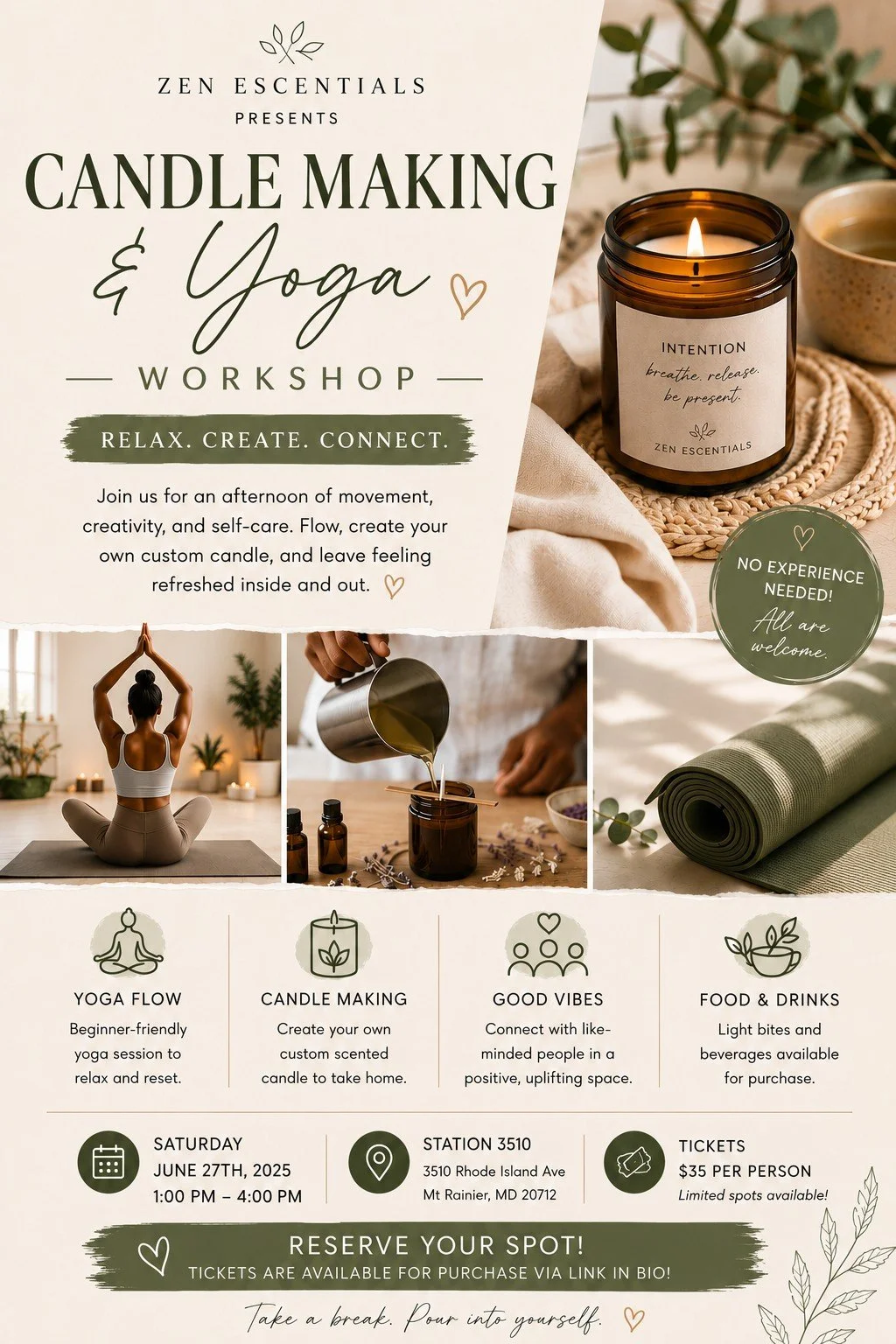 Zen Escentials Presents: Candle Making & Yoga Workshop
