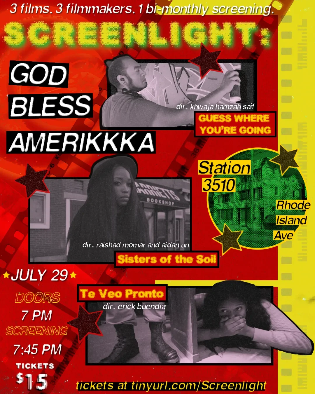 Eunoia Cinema House Presents: Screenlight God Bless AmeriKKKa ft. GUESS WHERE YOU'RE GOING, Sisters of the Soil, Te Veo Pronto