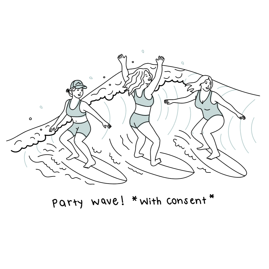 Illustration for Surf with Amigas