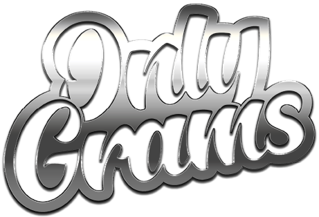 Silver metallic 3D text that says 'Oddly Graws' with a shiny, reflective surface.