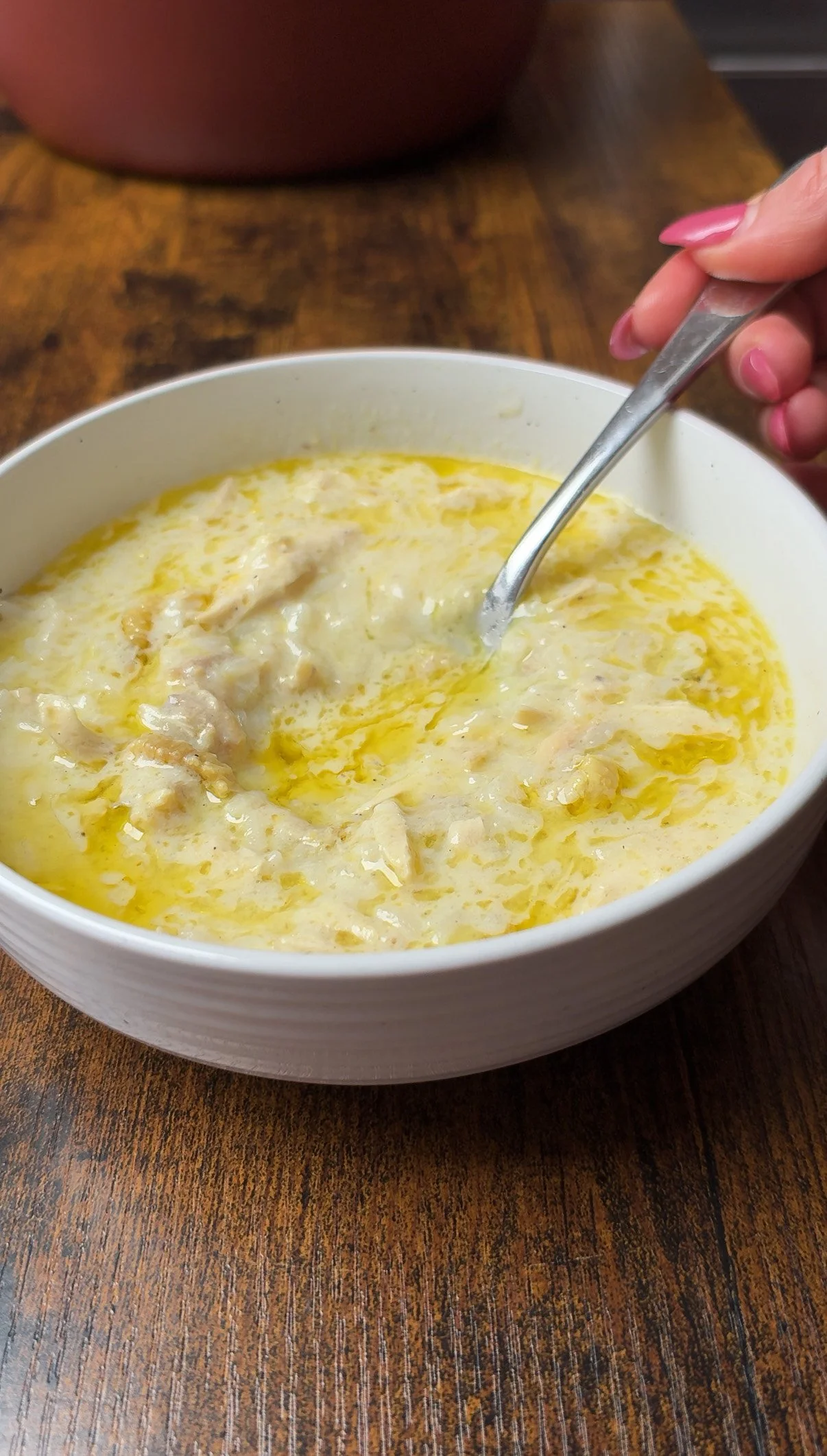 Lemony chicken and rice soup