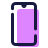 A purple smartphone icon on a plain background.