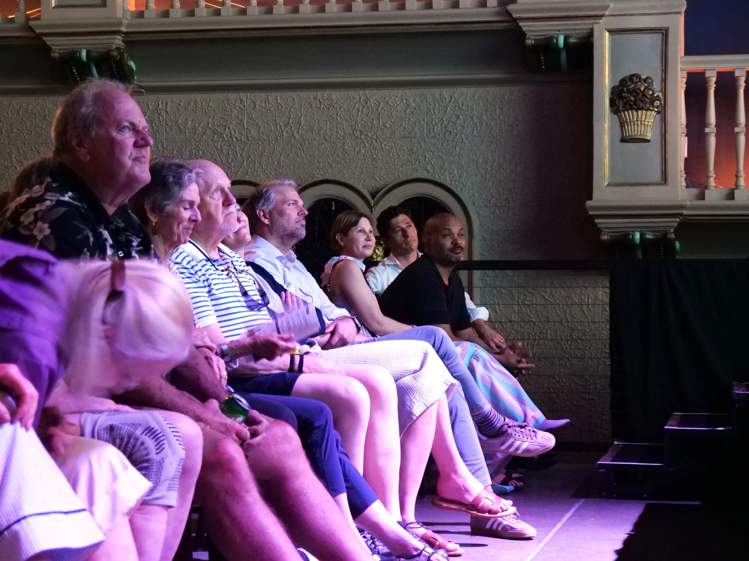  Council President Payne and Mayor Frey enjoy the improv from the audience in the Granada Theater. 