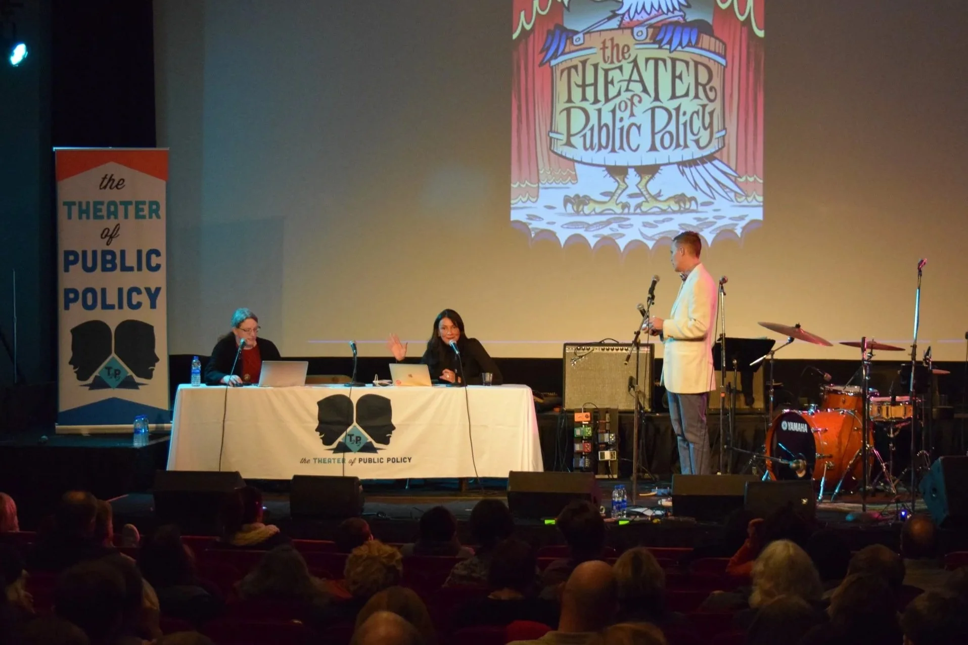 How do you choose guests and topics for The Theater of Public Policy?