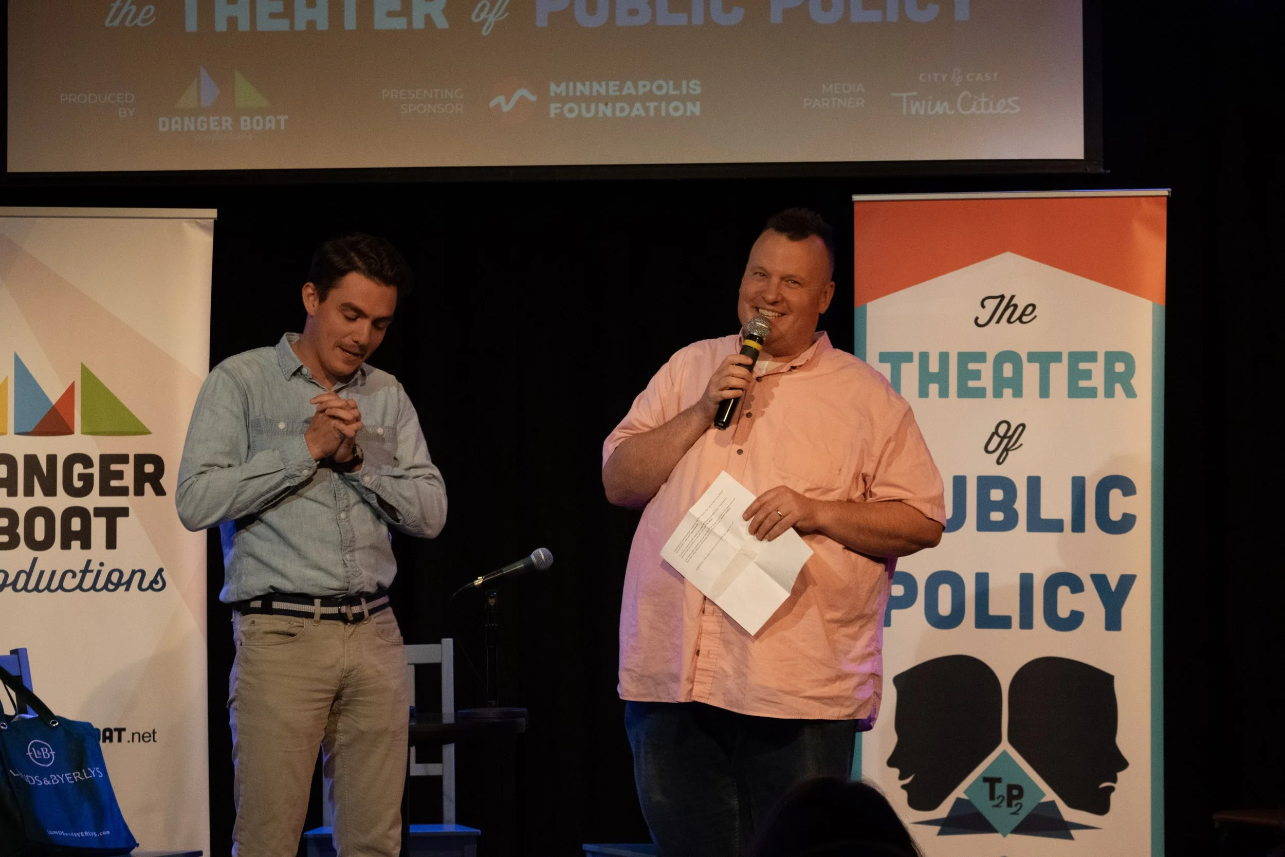  Pre-show trivia with Sean McPherson (right) of City Cast Twin Cities 