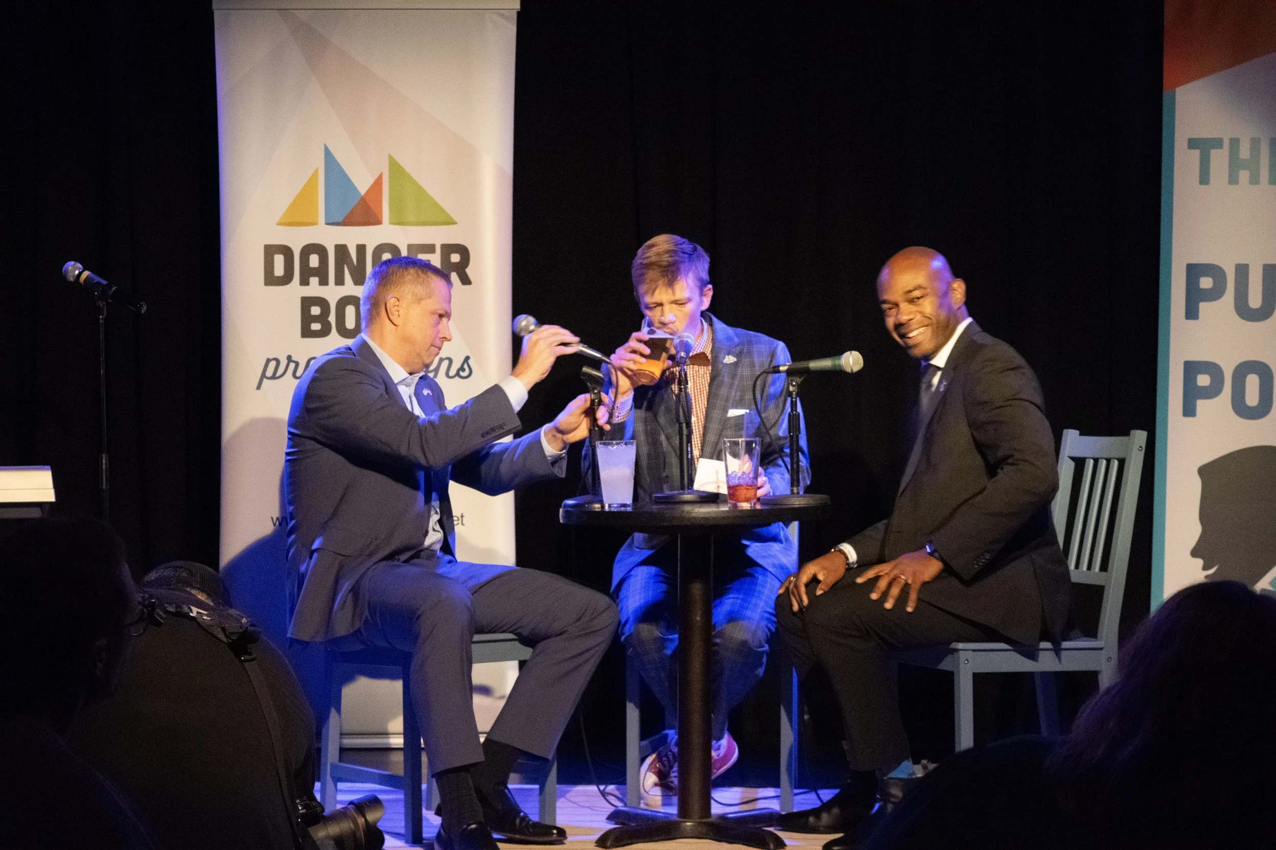  (Left to right) Anders Folk, Tane Danger, and Rep. Cedrick Frazier 