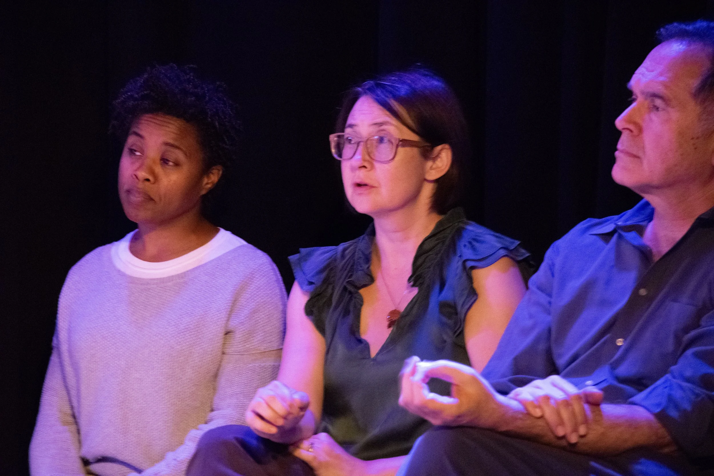  (Left to right) Danger Boat cast members Alexis Camille, Carmen O’Halloran, and Jim Robinson 
