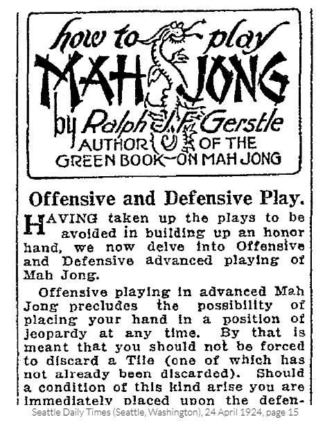 Mah Jongg: Back in Style 100 Years Later