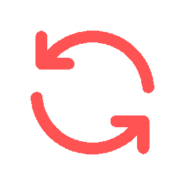 Red refresh or reload icon with two circular arrows.