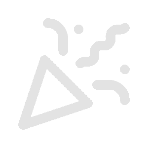 A black background with white celebratory confetti and a party popper.