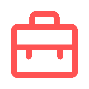 Icon of a red toolbox with a handle on top and two compartments.