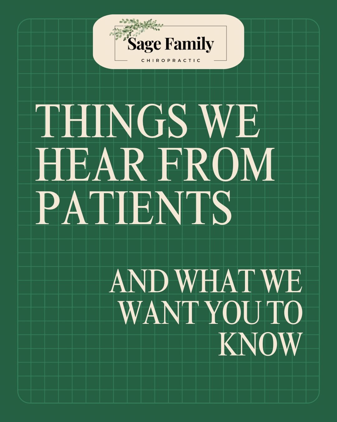 At Sage Family Chiropractic, we are here to care for you, not just your spine. If you have been putting off scheduling a new patient visit, here is your sign to do it! Book your appointment through the link in our bio. 
.
.
.
.
#sagefamilychiropracti
