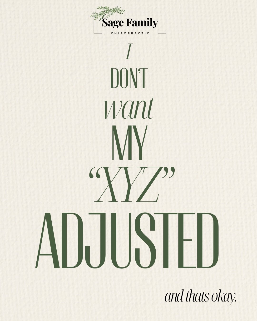 Your visit is YOURS! You don&rsquo;t have to justify why would don&rsquo;t want a specific area worked on or adjusted. We are here for you, schedule your next appointment at the link in our bio.
.
.
.
.
#sagefamilychiropractic #fargo #fargochiropract