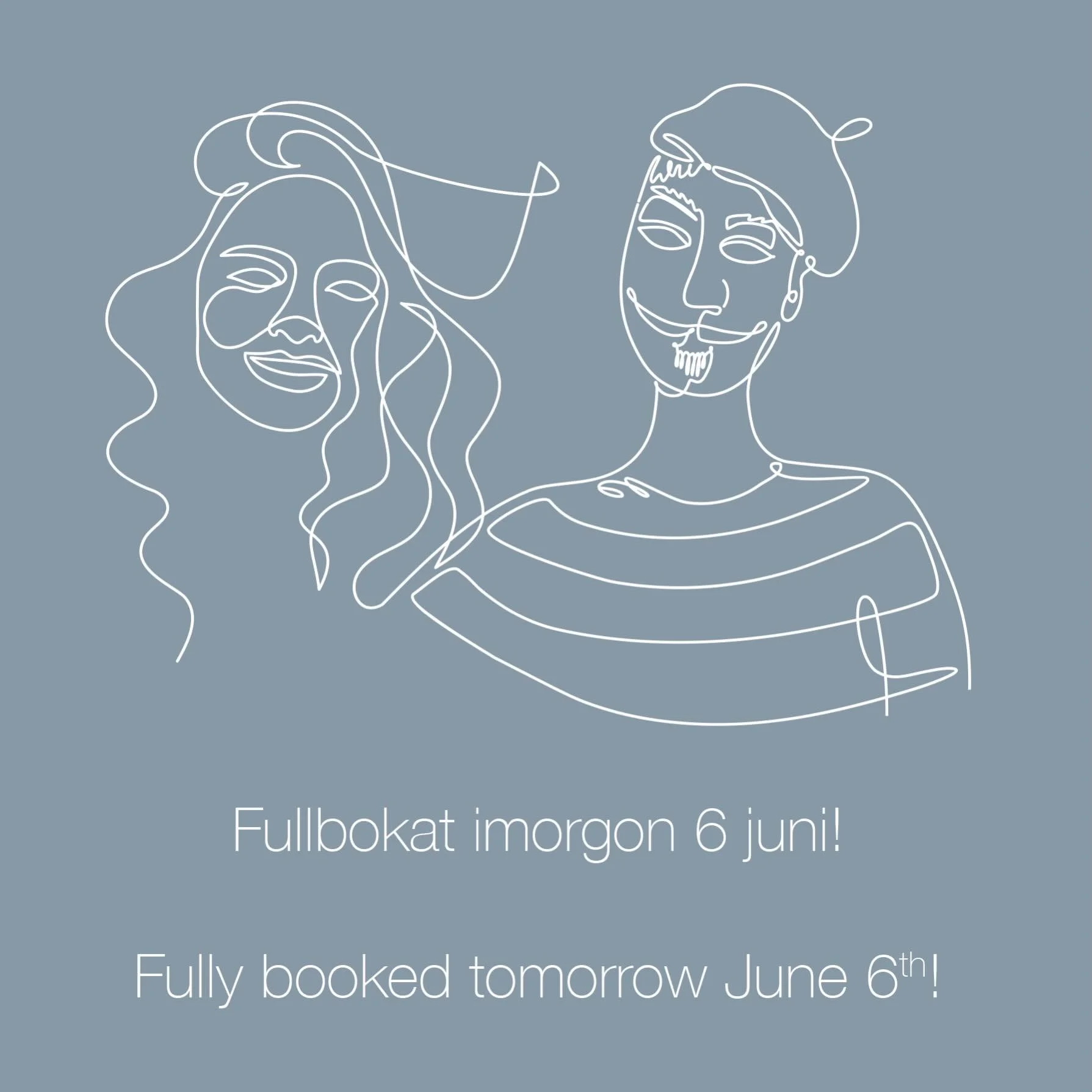 Tjoff sa det! 😅 Lunchen imorgon fullbokad, n&auml;sta g&aring;ng &ouml;ppnar vi p&aring; midsommardagen. Varmt v&auml;lkomna! ☀️🫶🏽🥂