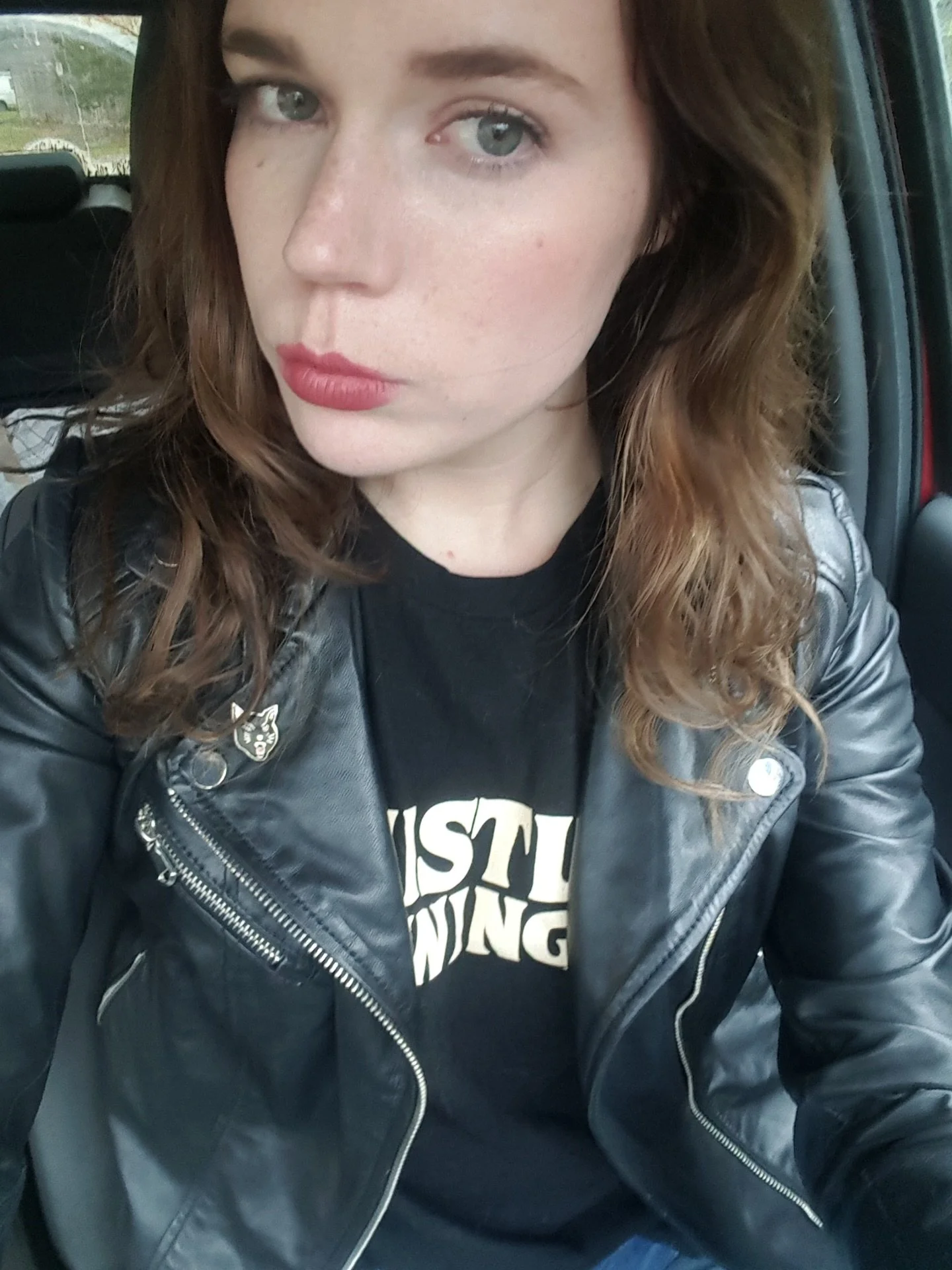 2016. I wore my leather jacket a lot and was really into pins and patches. I rang in the new year in Ocala and worked my winter break grooming horses there. I was in school, but working two jobs at the same time - at a dog kennel and a horse groom. I