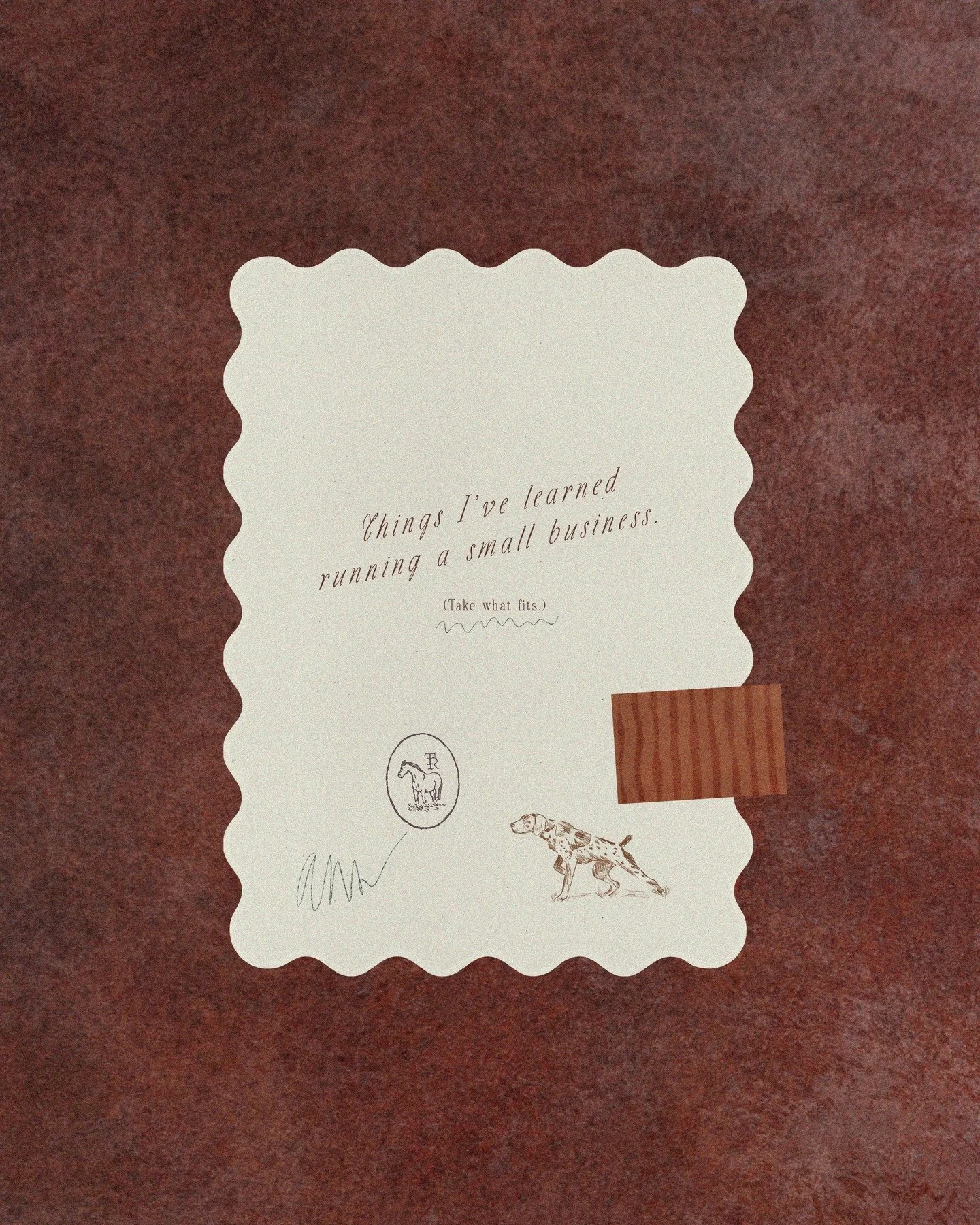 Running a small business is expensive. Emotional. Personal.

You don&rsquo;t need the fanciest tools in year one.
You don&rsquo;t need to rebrand every time you&rsquo;re bored (yes, I'm looking at you)
You don&rsquo;t need to do everything yourself.
