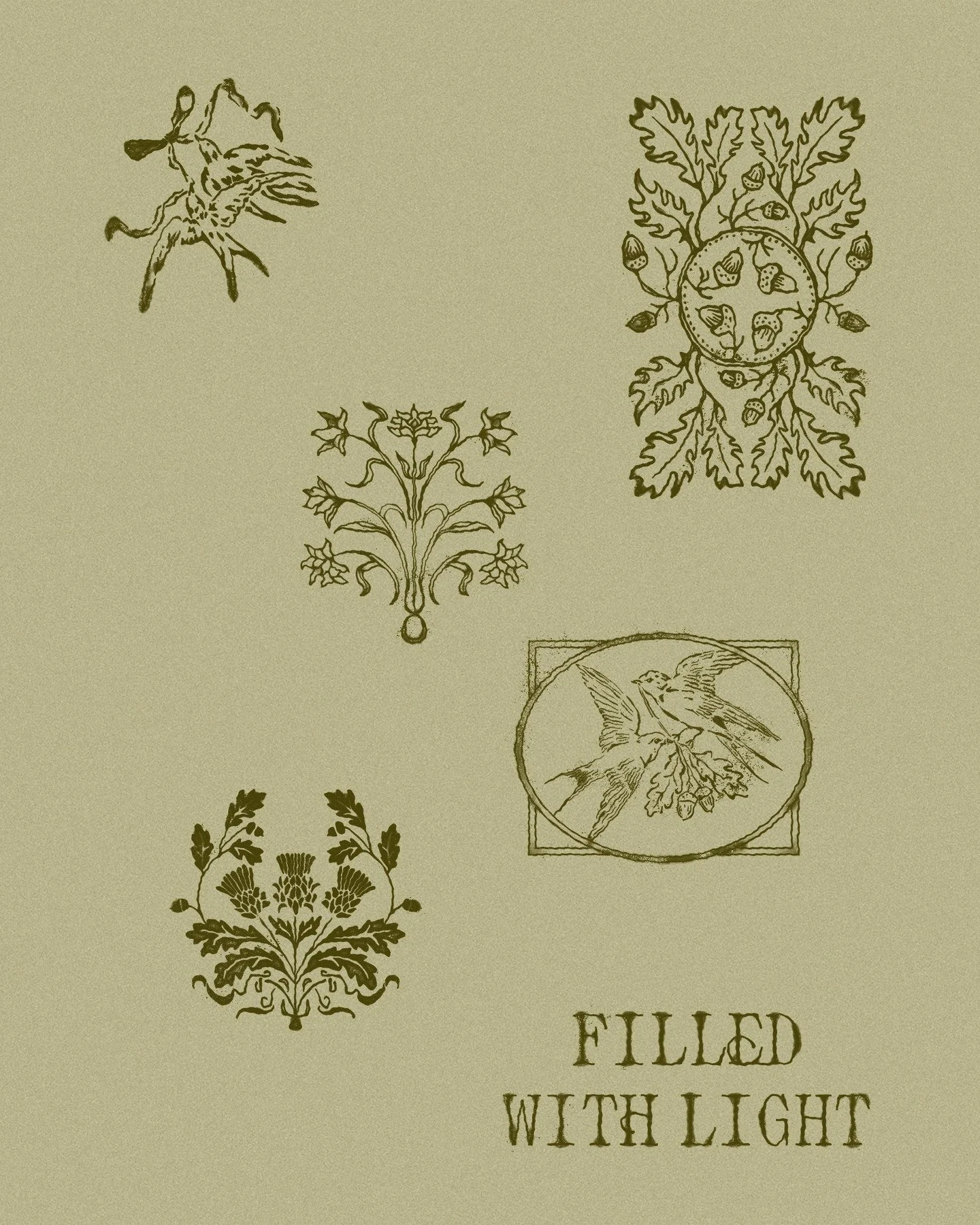 A little concept haul from Filled with Light.

This direction was rooted in heirloom and tradition. I kept asking, what feels passed down? What feels held onto?

Sparrows came first. Old-world, steady, always returning home. A quiet symbol of connect