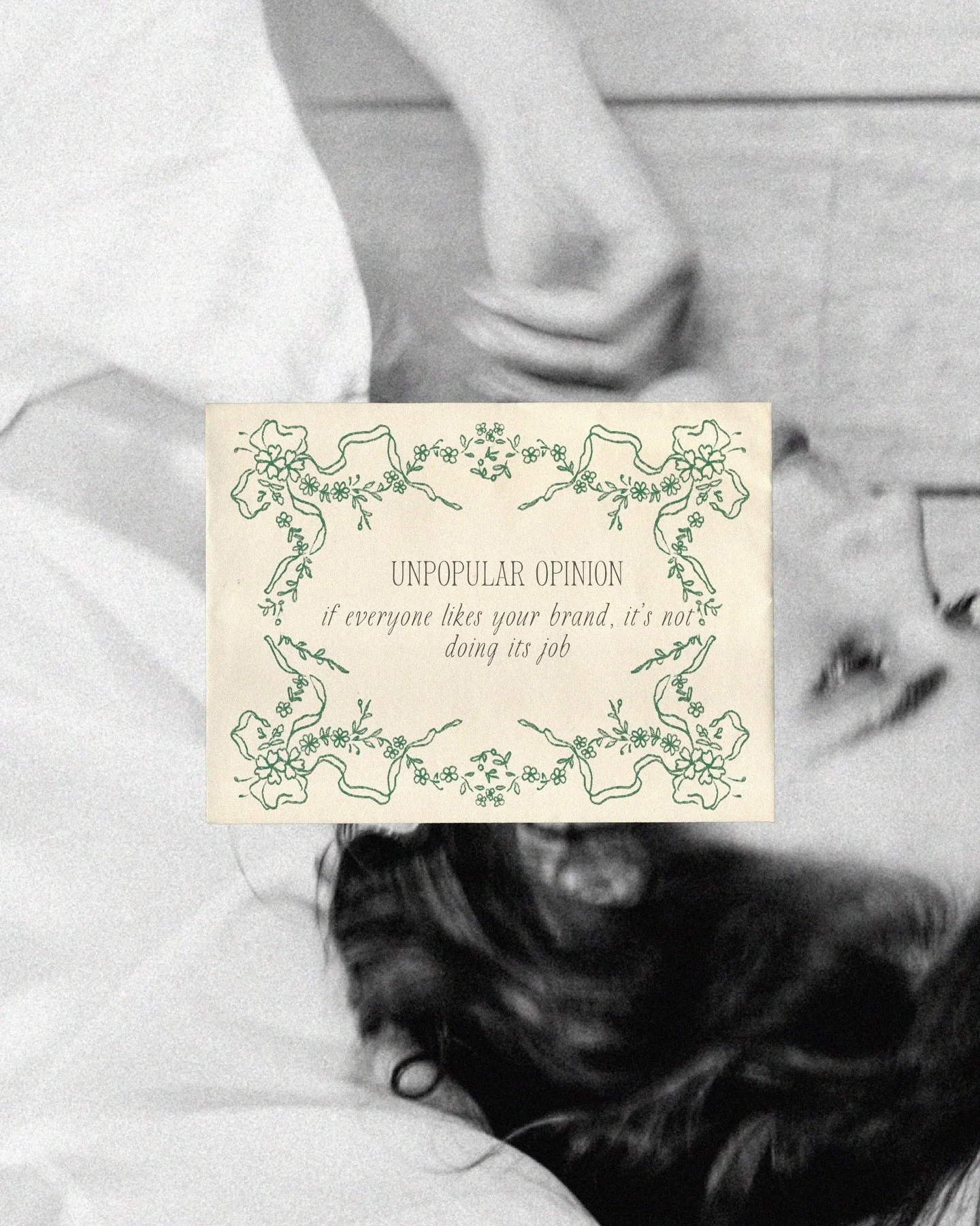 I know this sounds counterintuitive but I promise you it&rsquo;s true

The most successful brands I&rsquo;ve ever designed are the ones that polarise a little. The ones where some people go &lsquo;oh that&rsquo;s not for me&rsquo; and the right peopl