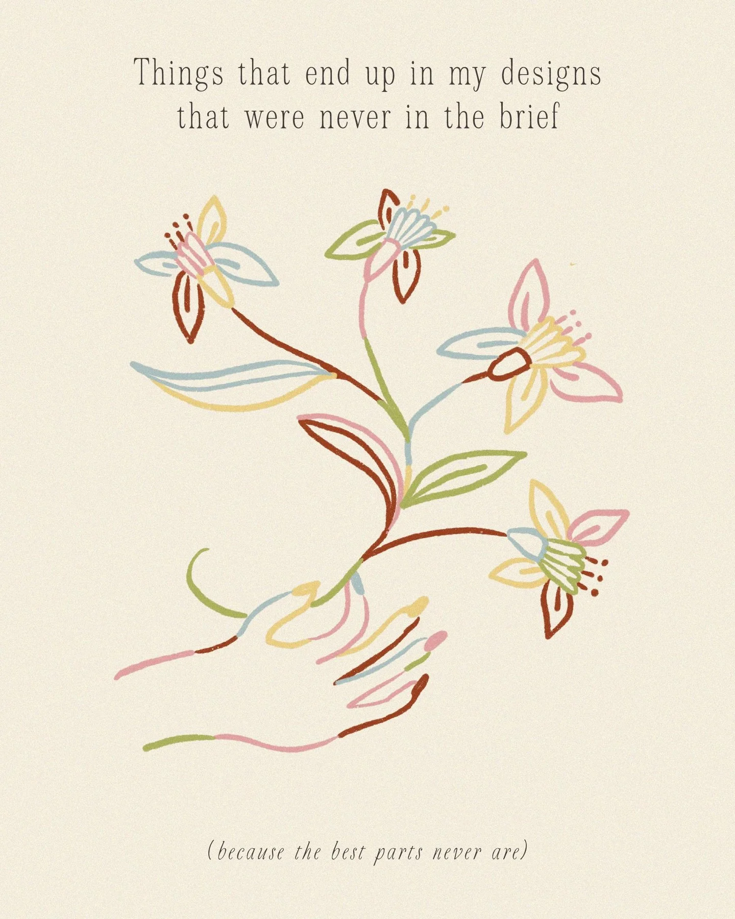 The brief is never the whole story honestly

The best things I&rsquo;ve ever designed came from the stuff my clients said without thinking about it. The passing comments. The &lsquo;oh this probably isn&rsquo;t relevant but...&rsquo; moments

Those A