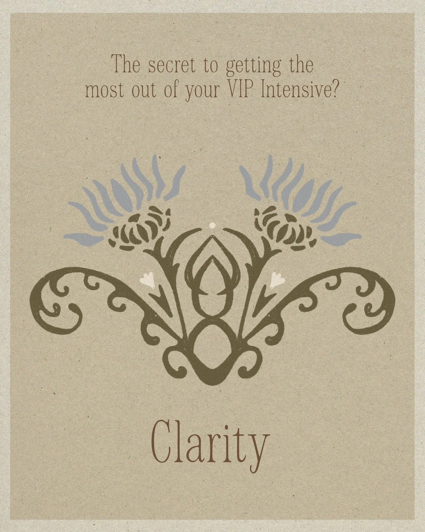 The strongest VIP Intensives come in with clarity. Not perfection.

Recently I worked with Alice from Penny and Thistle. She brought context, story, boundaries, taste and emotional direction.

She knew she wanted grounded and timeless, not hyper-corp