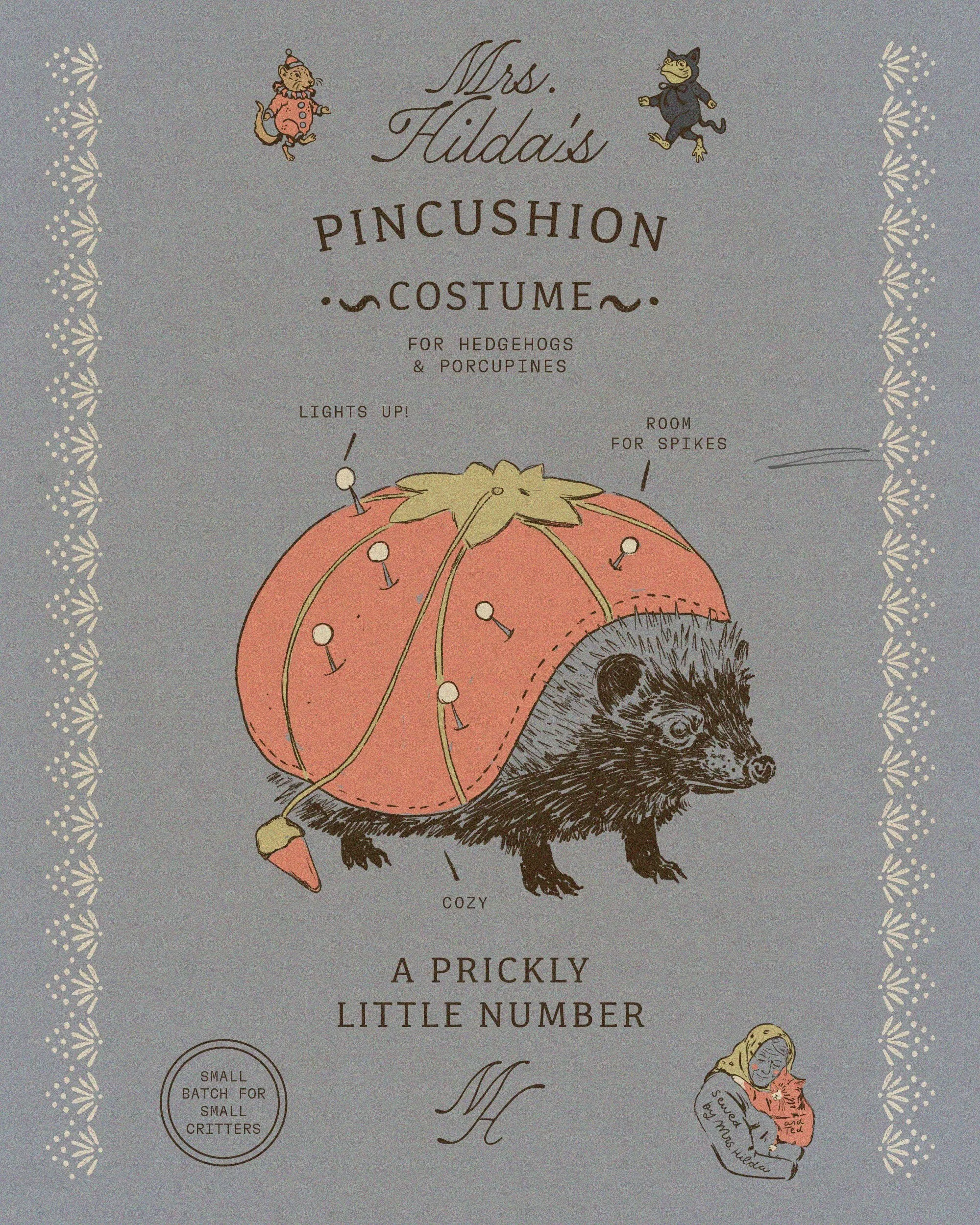 Packaging for Mrs. Hilda&rsquo;s 2026 critter costumes 🪡🏚️🦇

Sorry, she&rsquo;s fictional!