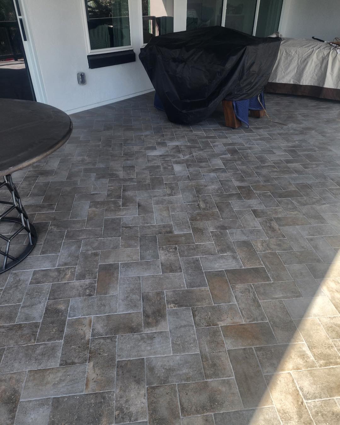 These porcelain Brick style 4x8 tiles are excellent for porches and patios. They are safe to walk on and not slick. &hearts;️😊