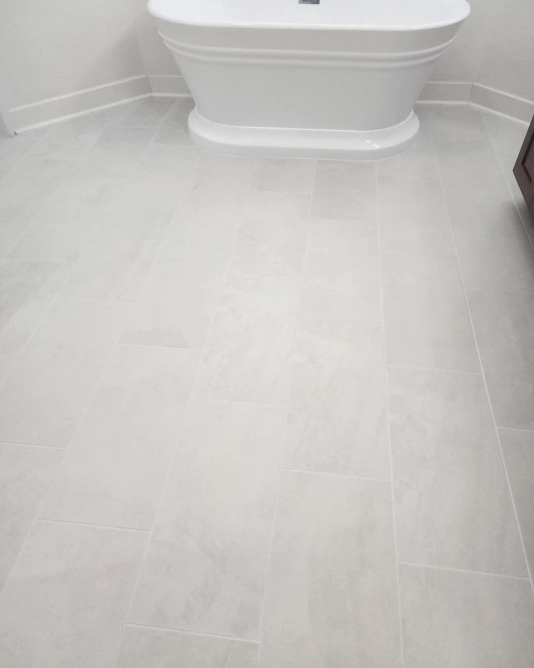 New bathroom floor and LVP.