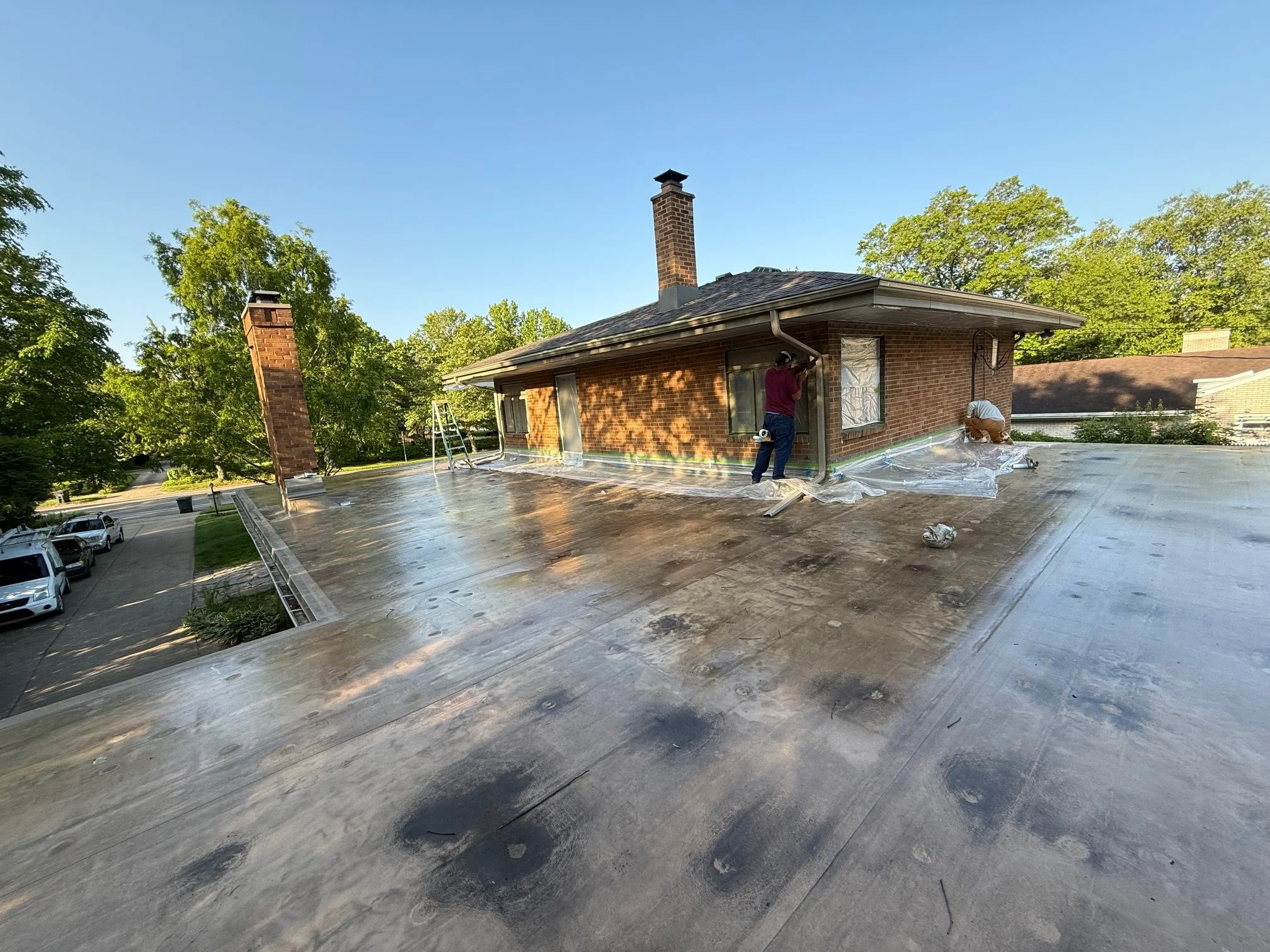 Exterior brick painting project completed in South Bend Indiana