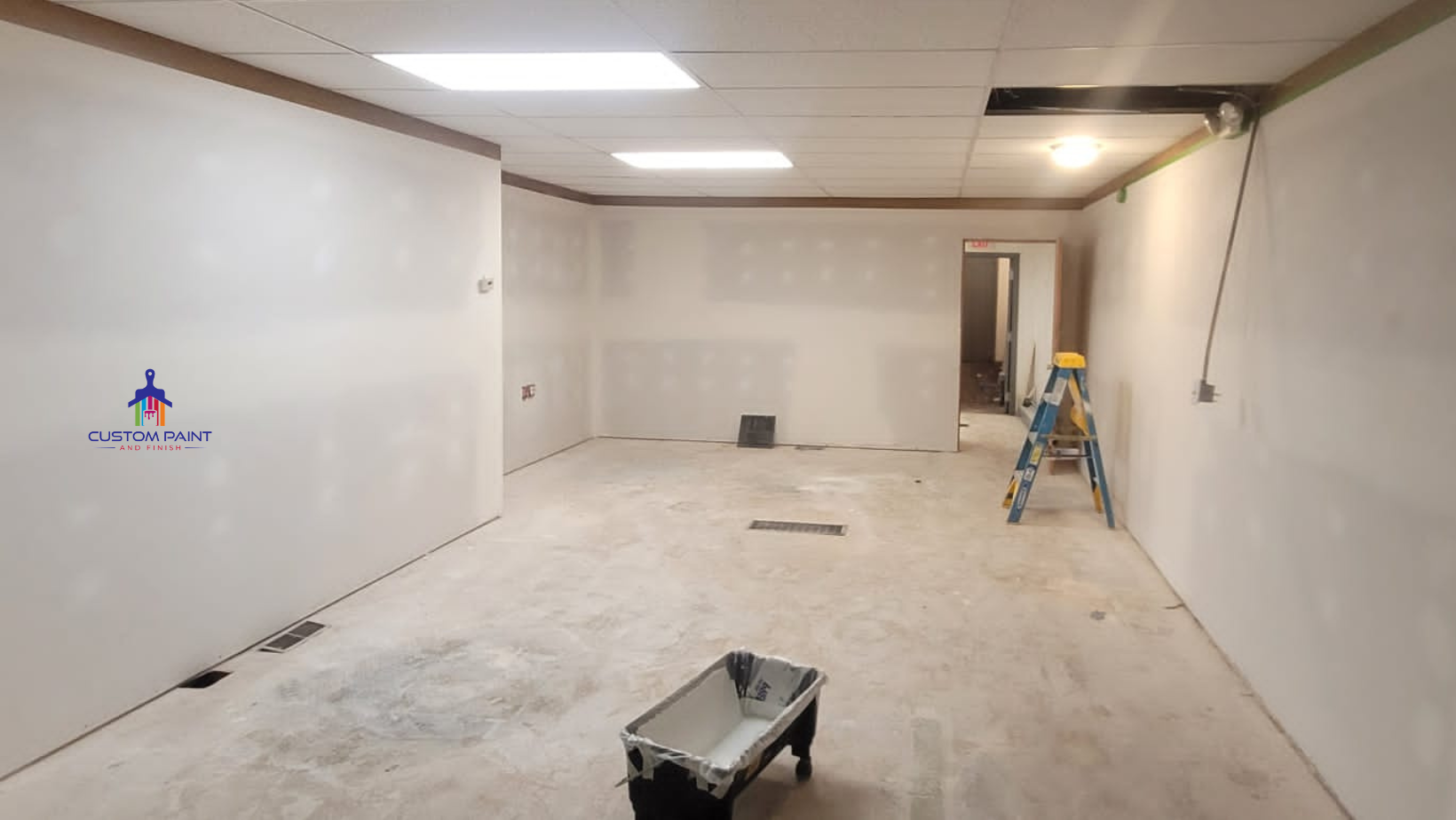 Custom Paint and Finish crew preparing an interior surface