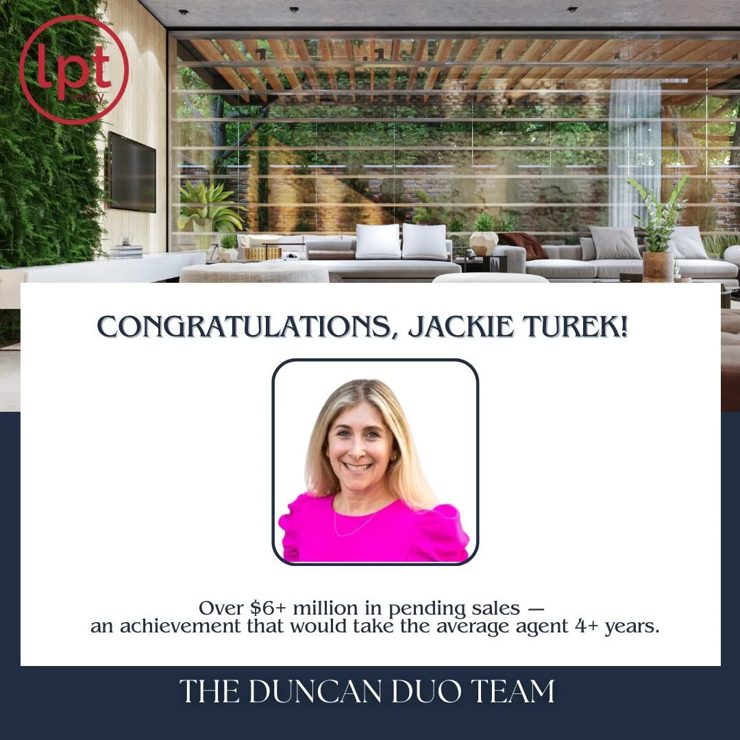 Congratulations @jaxsellstampabay  on over $6M+ in pending sales!
A milestone that takes the average real estate agent 4+ years to achieve &mdash; reached with exceptional skill, strategy, and service.

From The Duncan Duo Team at LPT Realty, we are 