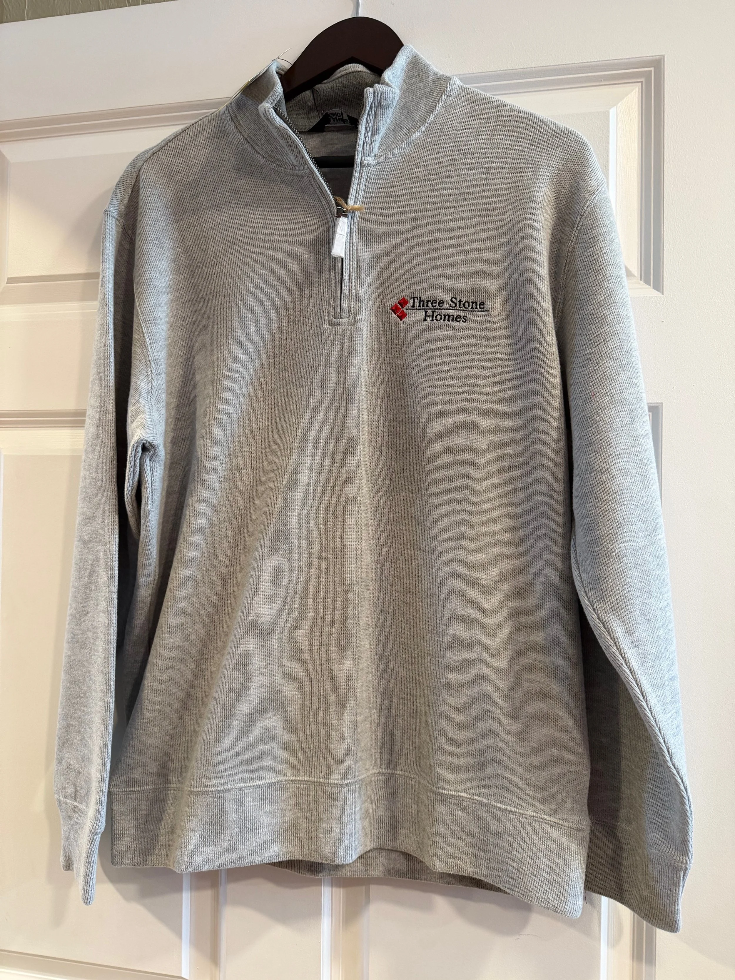 Mens Lands End Quarter Zip Sweatshirt - Grey  XL