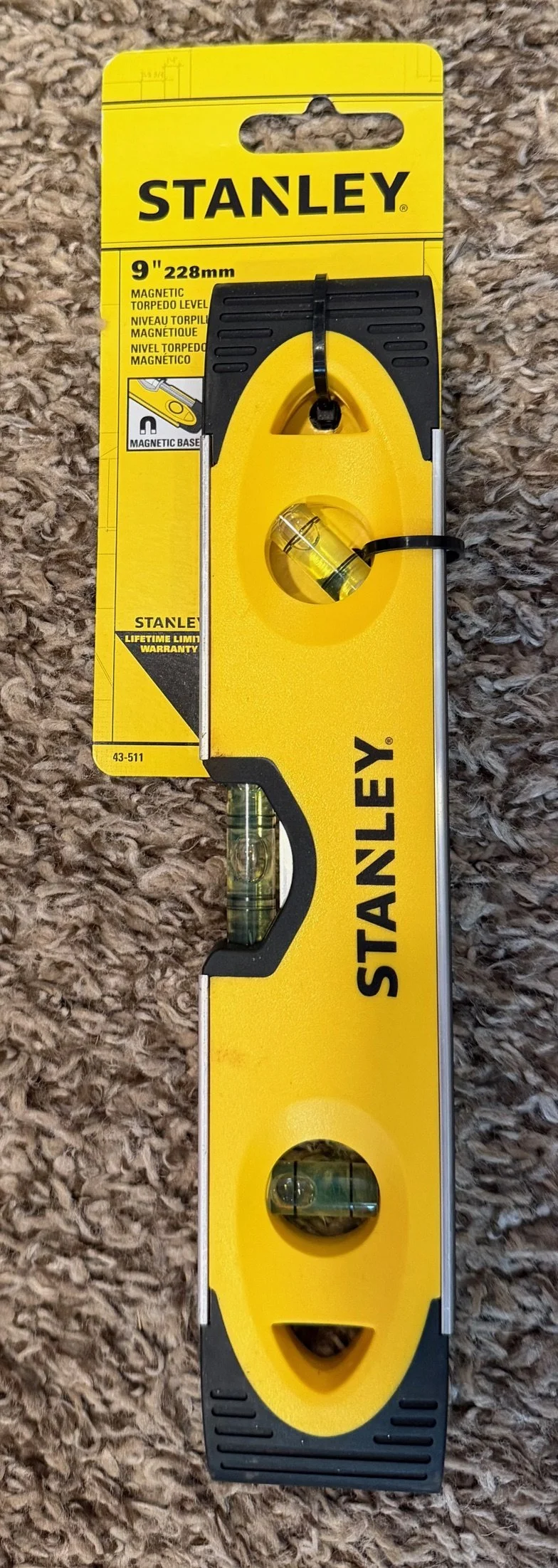 Stanley 9" Torpedo Magnetic Level