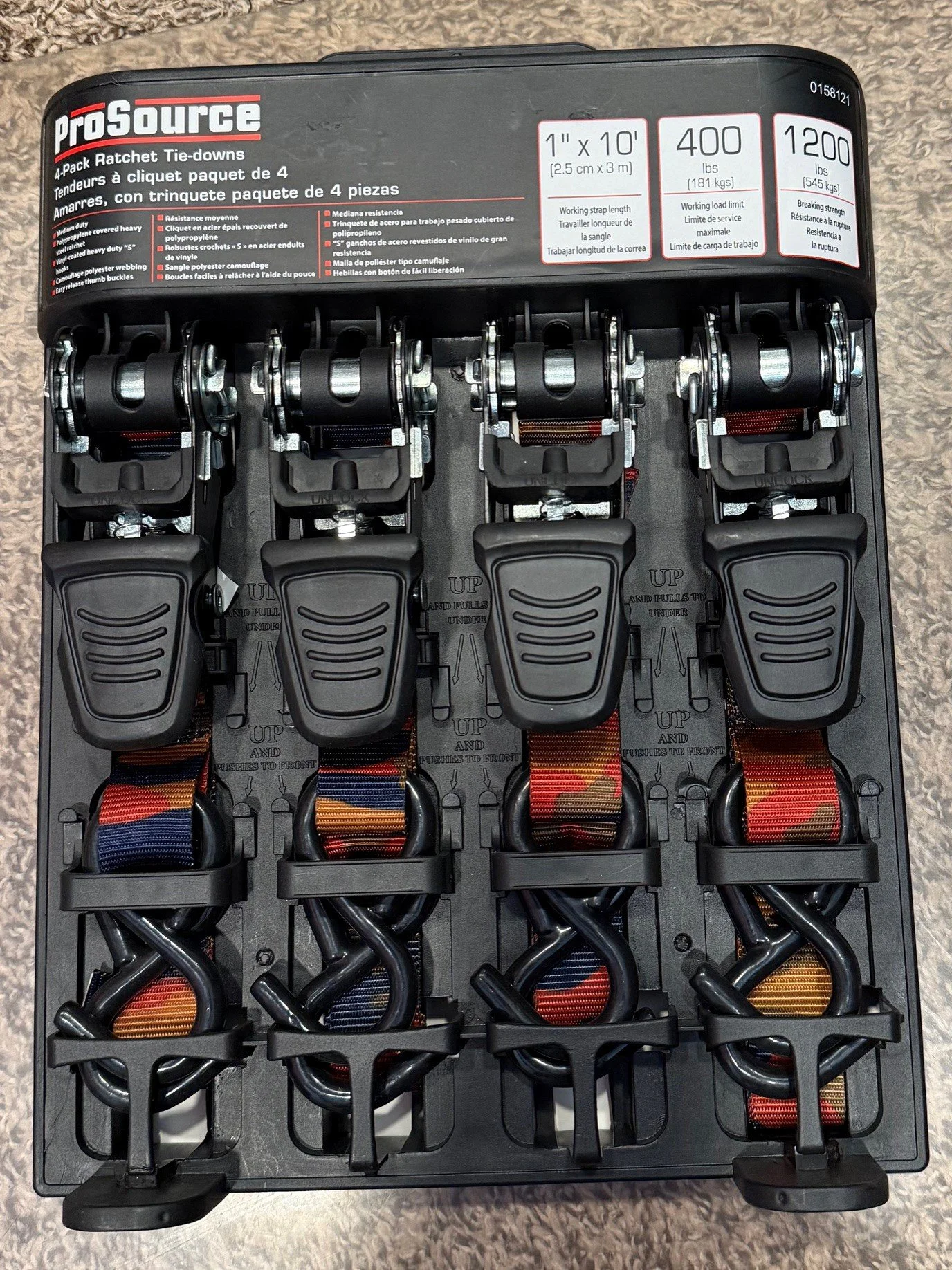 ProSource 4 Pack Ratchet Tie Downs