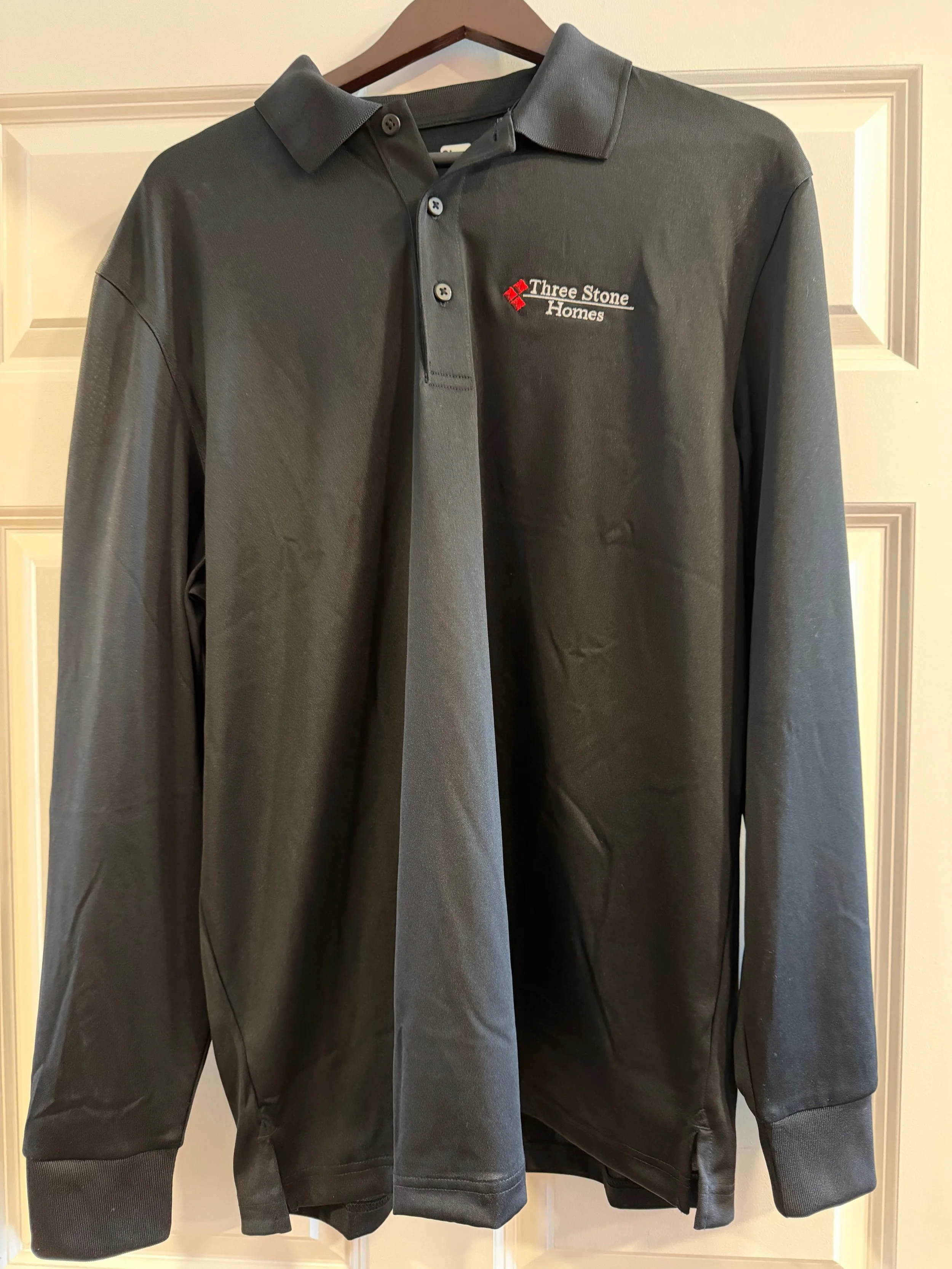 Mens Long Sleeve Performance Polo - Black  L