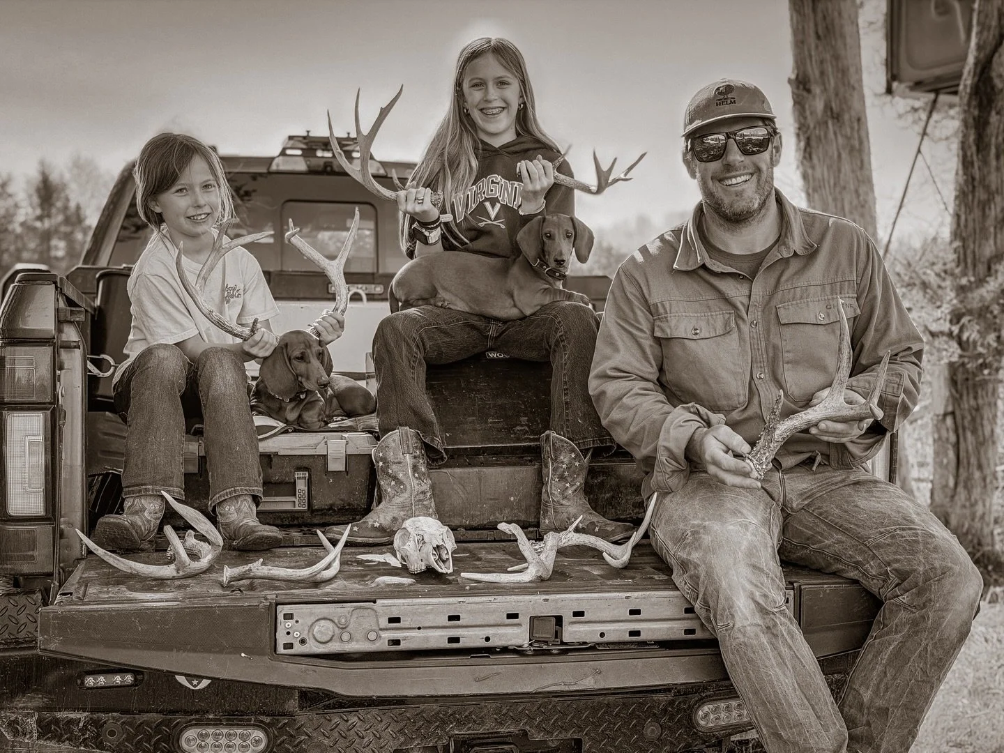 Muddy boots and a good morning&rsquo;s walk spent shed hunting.  Good haul! 🦌🌾 #likefatherlikedaughter #shedhunting #helmwildlife