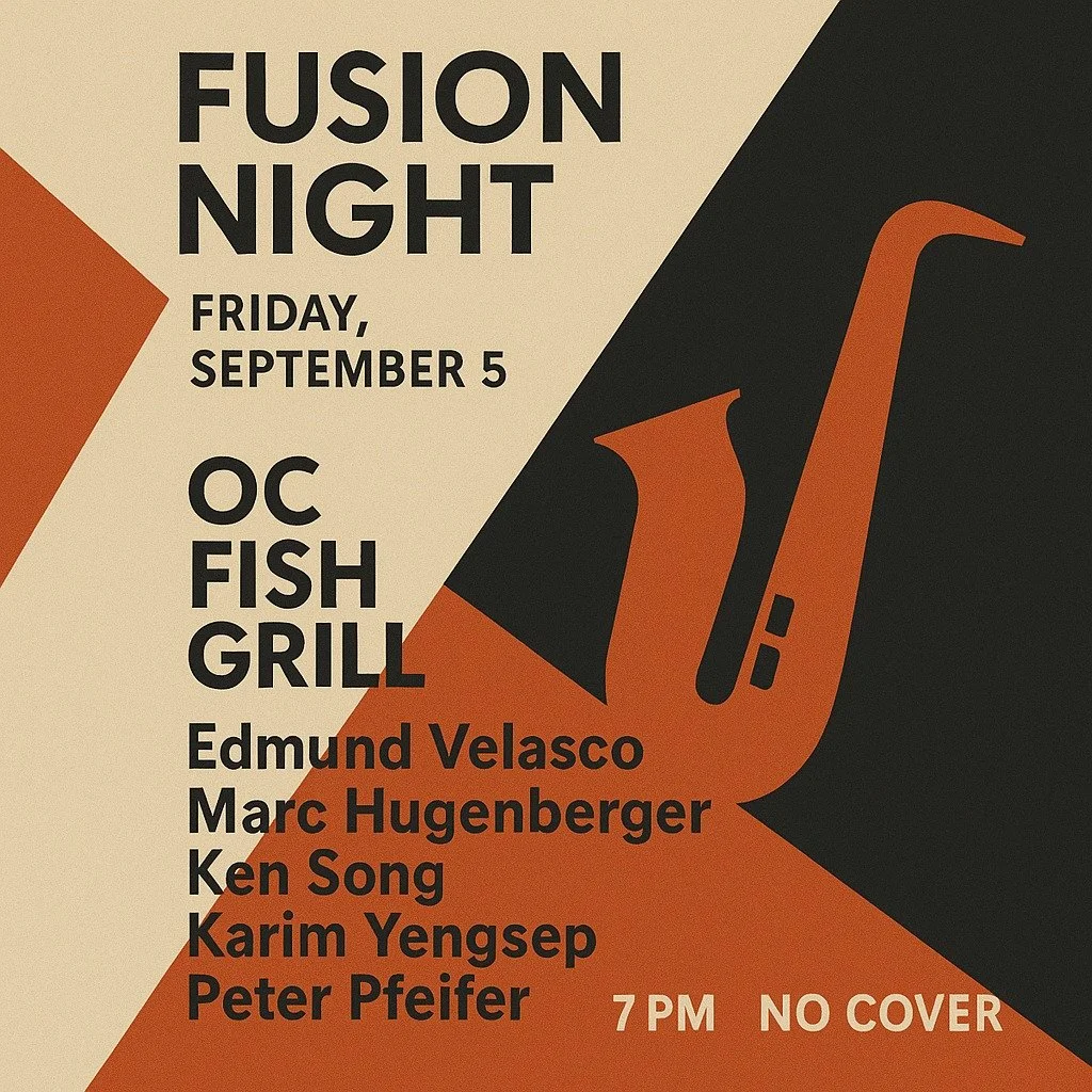 Fusion Night is back at @ocfishgrill Experience an unforgettable evening of jazz fusion featuring the music of Pat Metheny, Chick Corea, Keith Jarrett, Herbie Hancock, Michael Brecker, and more.

📅 Friday, September 5 | ⏰ 7 PM | 💵 No Cover
📍 5789 