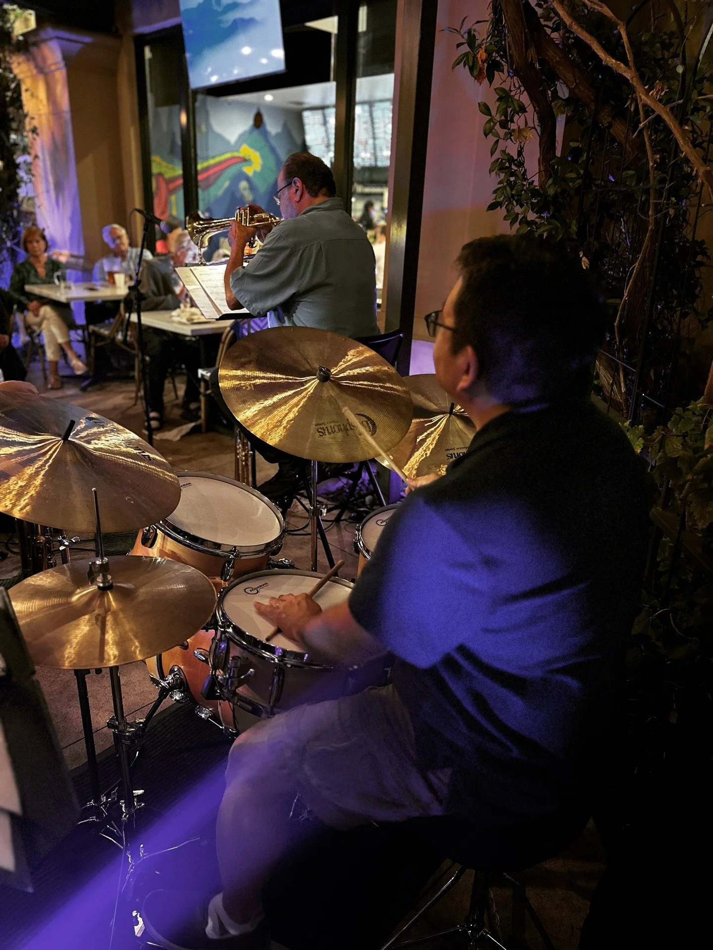 Caught in action! Great shots of Maestros Dean and Sal by @birsubozdag from last night at @ocfishgrill how about them @bosphoruscymbals !