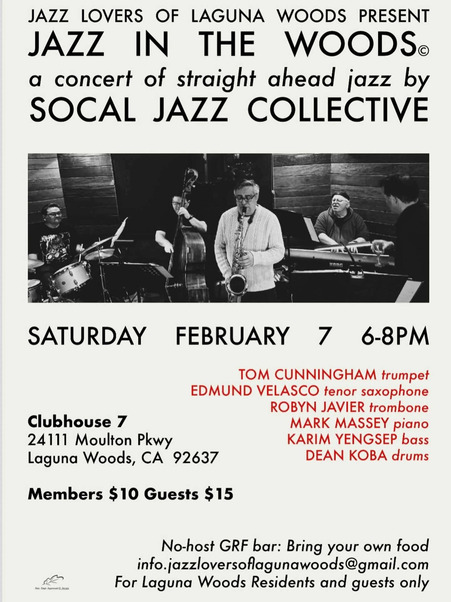 The Sextet is back to Laguna Woods, great music and vibe!