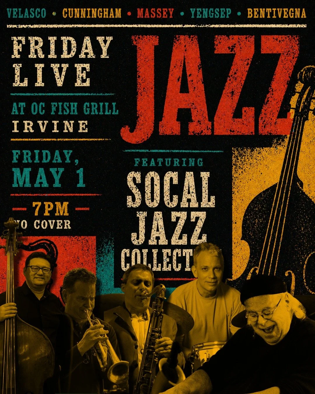 Checkout our two high energy sets featuring hard bop classics and originals at @ocfishgrill patio this Friday, downbeat 7pm! No cover. Call for tables 949-988-7002. Peace.