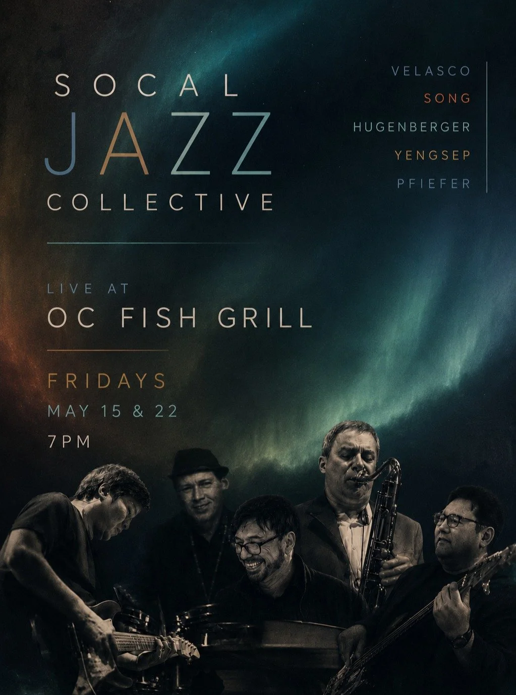 From funk to fusion, RNB and beyond. 2 Friday nights, same great band. Call for tables: (949) 988-7002. Peace. #livejazzoc