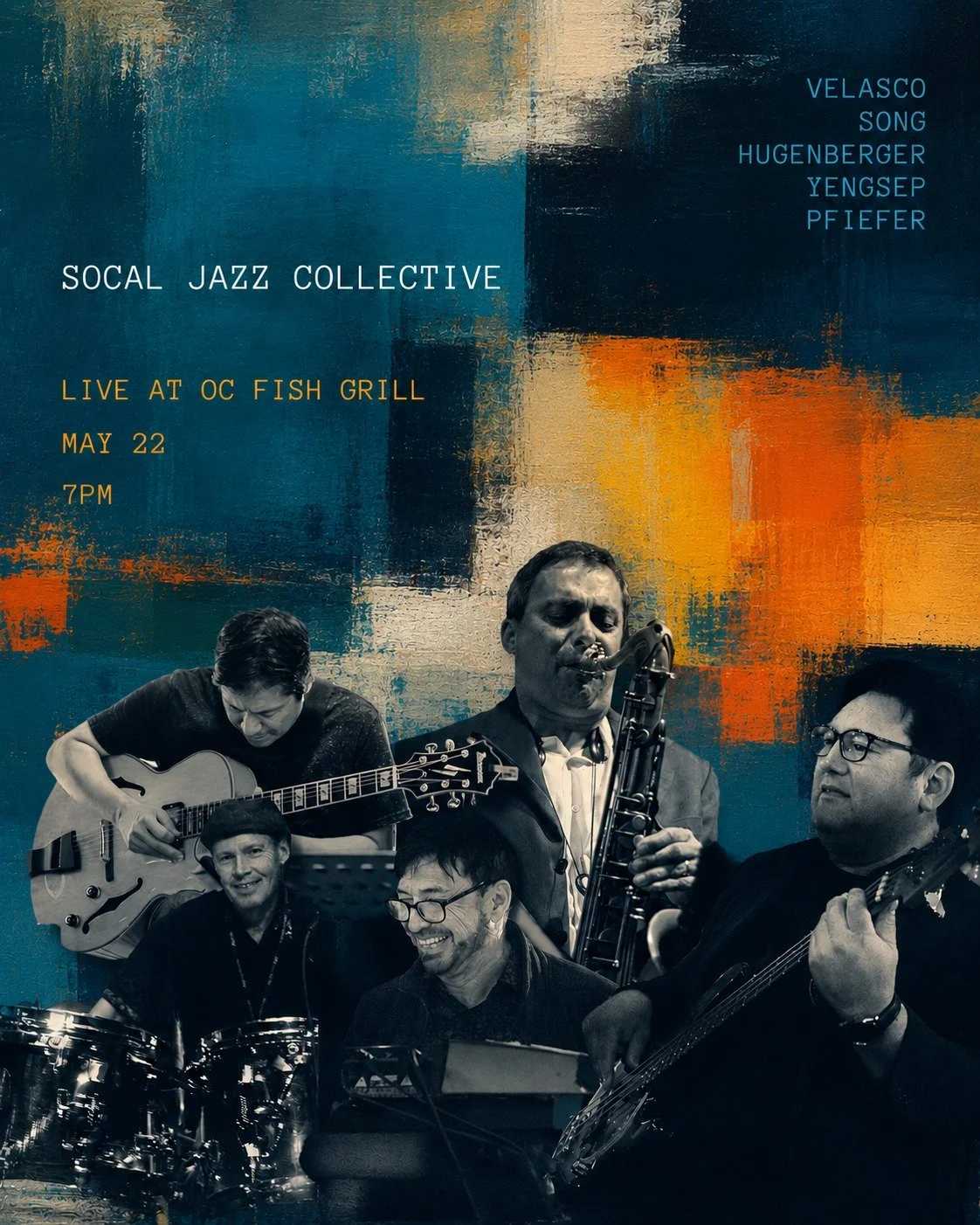 Live at @ocfishgrill in Irvine this Friday 7pm! Fusion, funk, RNB, and beyond! Peace.