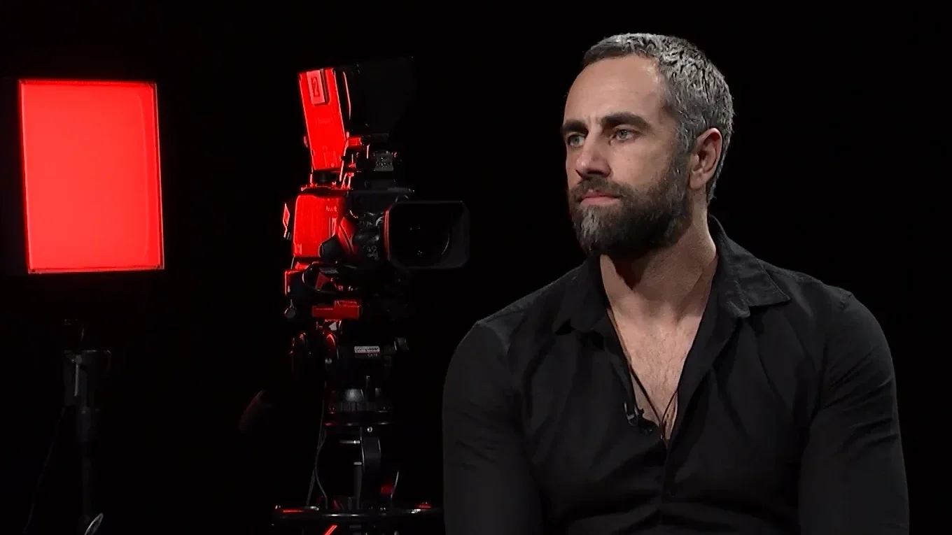 Actor Dukagjin Podrimaj on the Set with Hollywood Stars