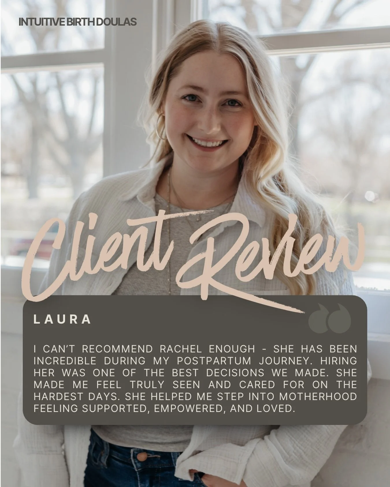 Rachel is one of our OG Intuitive Birth doulas. It&rsquo;s been an honor to watch Rachel grow as a birth doula, childbirth educator, postpartum doula, and mother over the past few years.

In your early postpartum days, Rachel is a soft voice and kind
