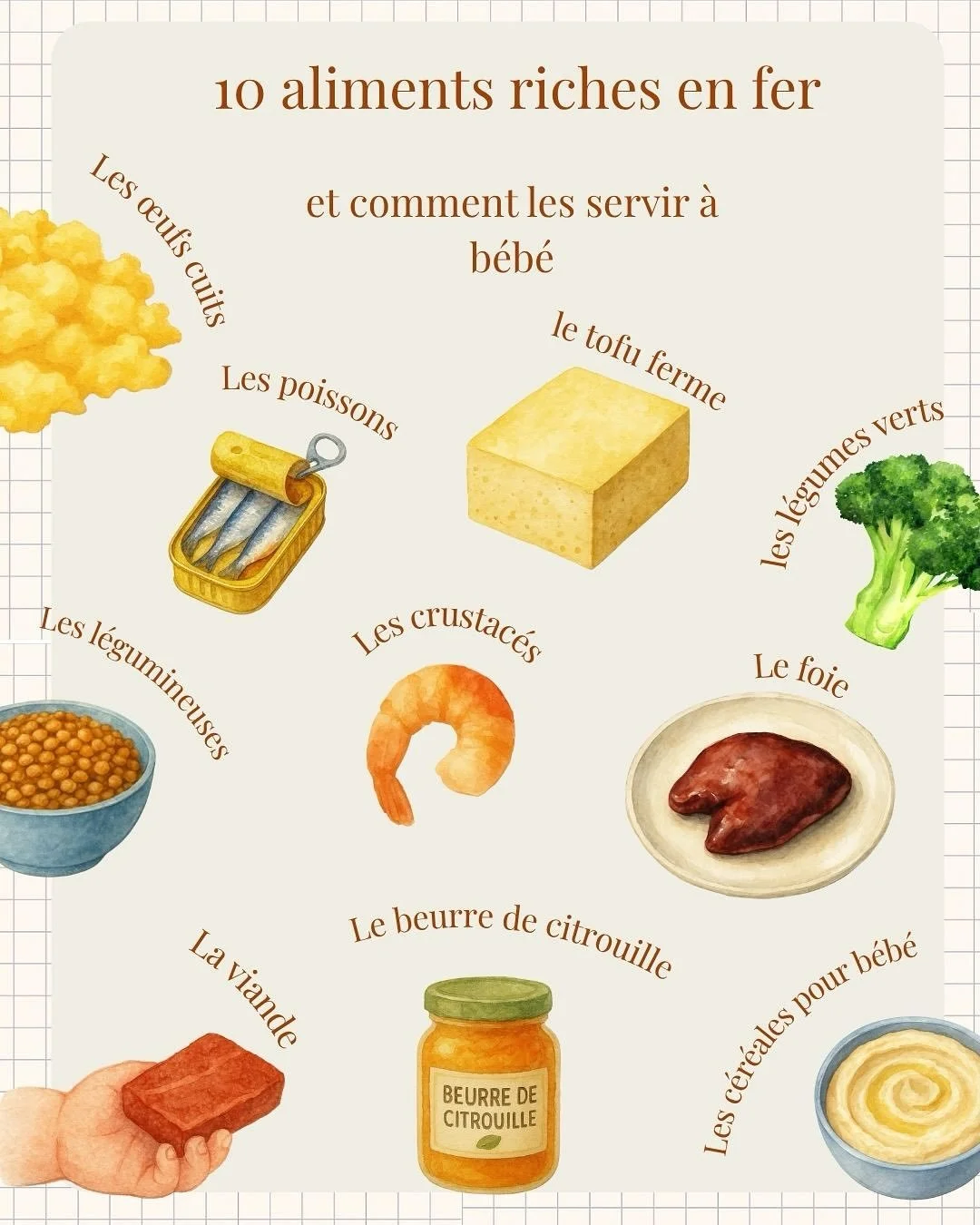 B&eacute;b&eacute; a besoin de fer&hellip; et pas qu&rsquo;un peu !
D&egrave;s 6 mois, ses r&eacute;serves diminuent et l&rsquo;alimentation prend le relais du lait. Mais quelles sont les meilleures sources ? Comment les offrir en DME ? Et surtout, c