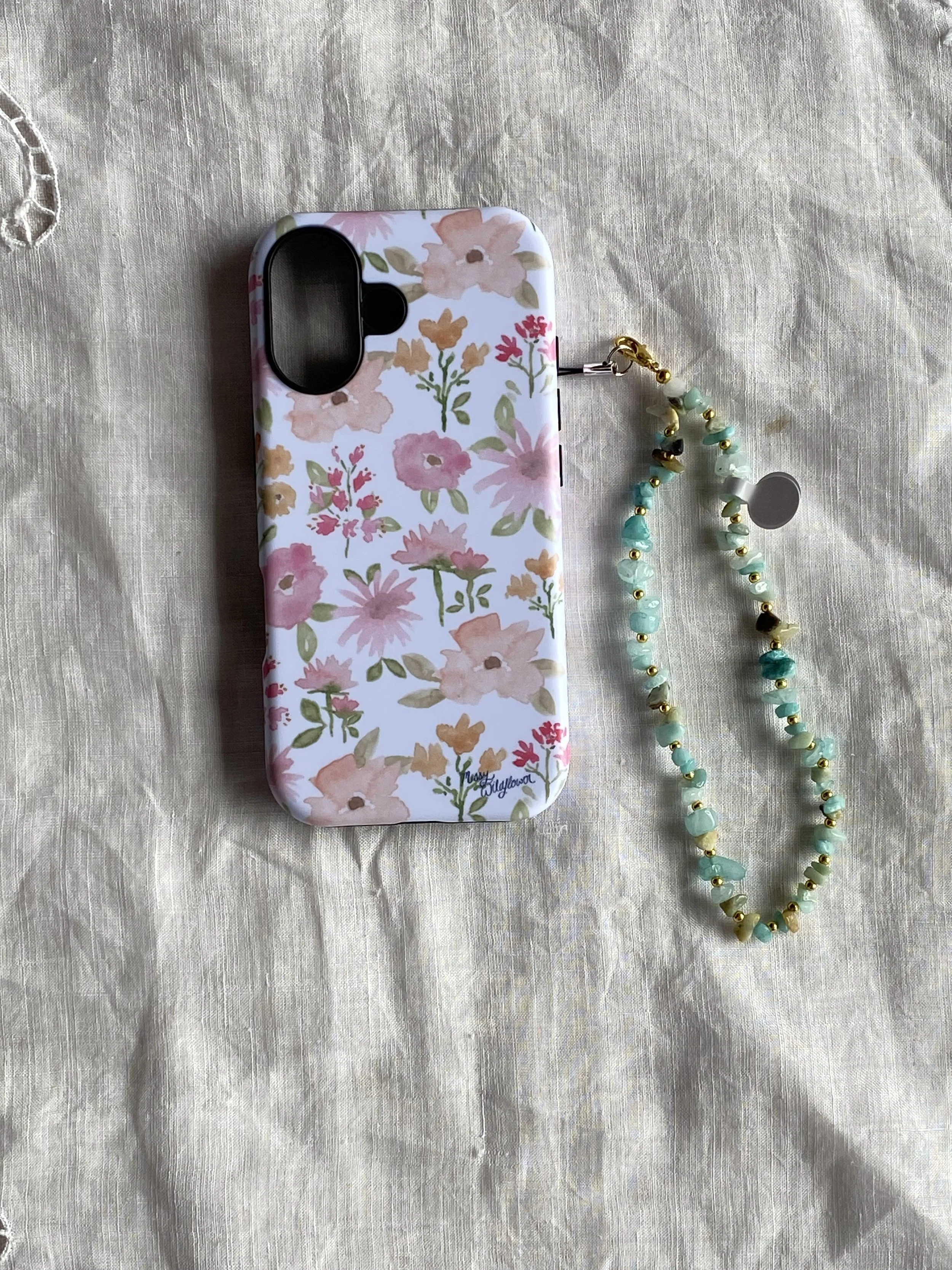 Phone Case Wrist Straps ~ Genuine Amazonite